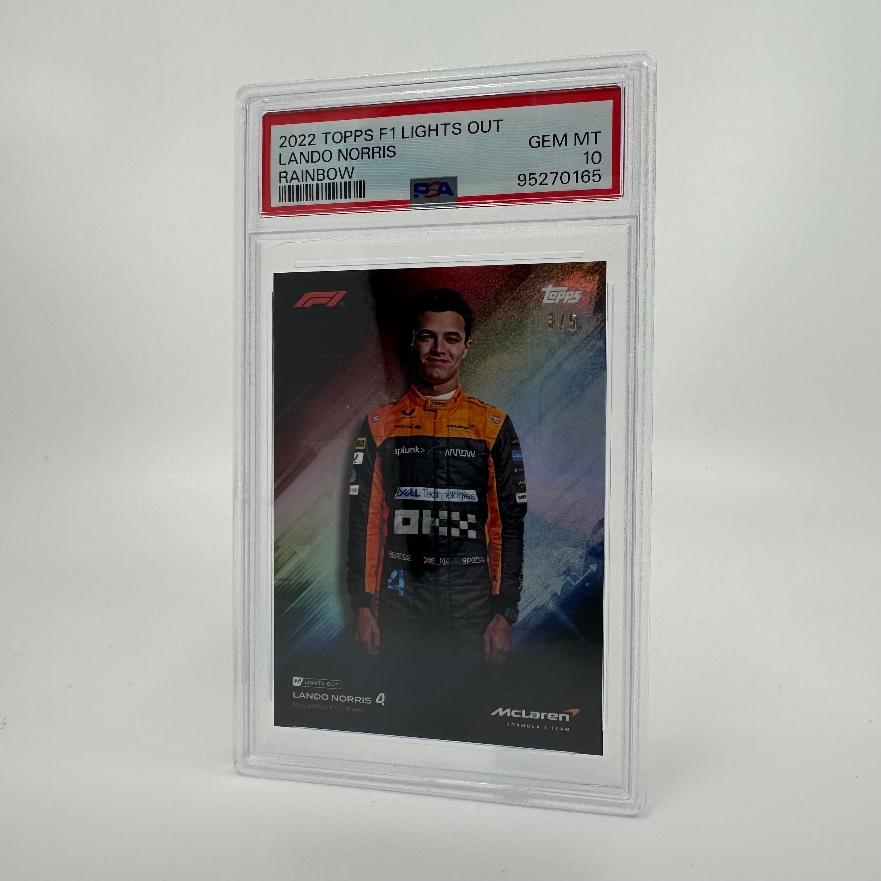 PSA 10 2022 Topps Lights Out Lando Norris 3/5 Gradient Trading Card - Perfect for Collectors, Display, and Investment