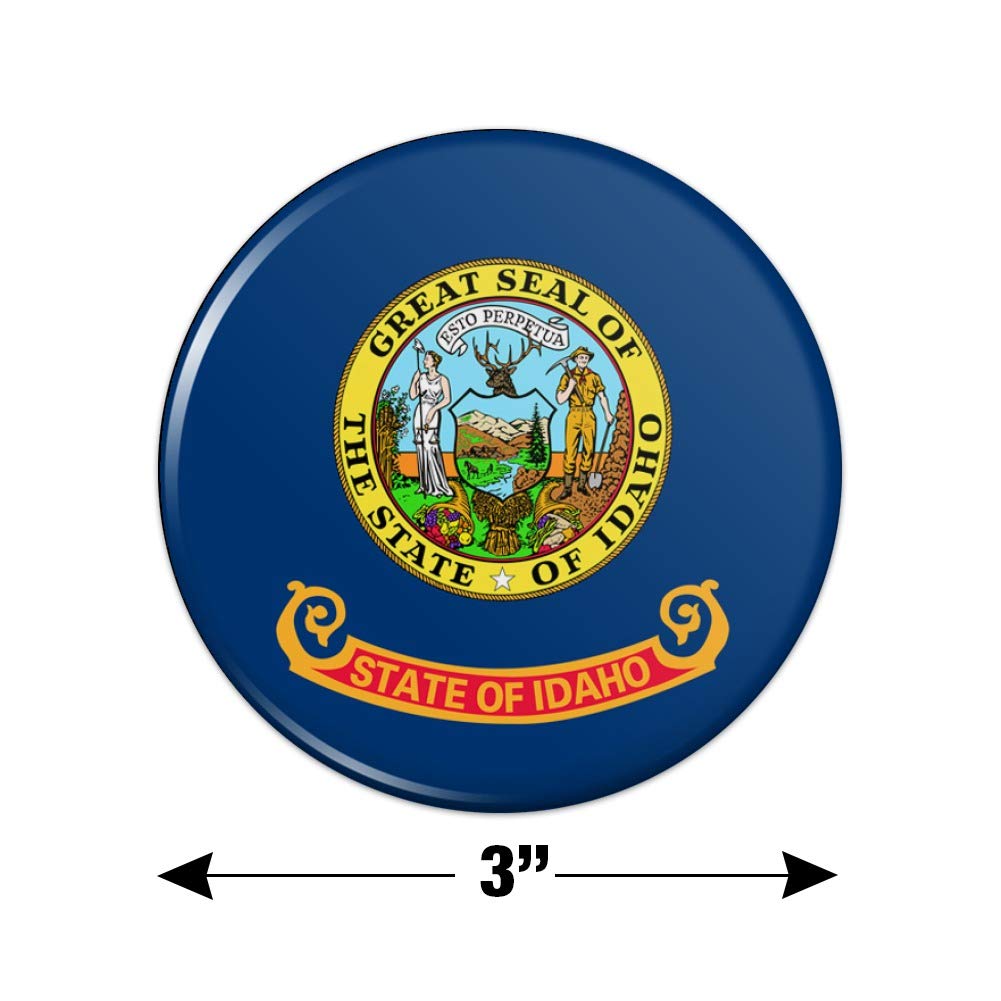 Idaho State Flag Refrigerator Magnet - Strong Kitchen Fridge Locker Decorative Button Magnet for Home, Office, Dorm & Gifts