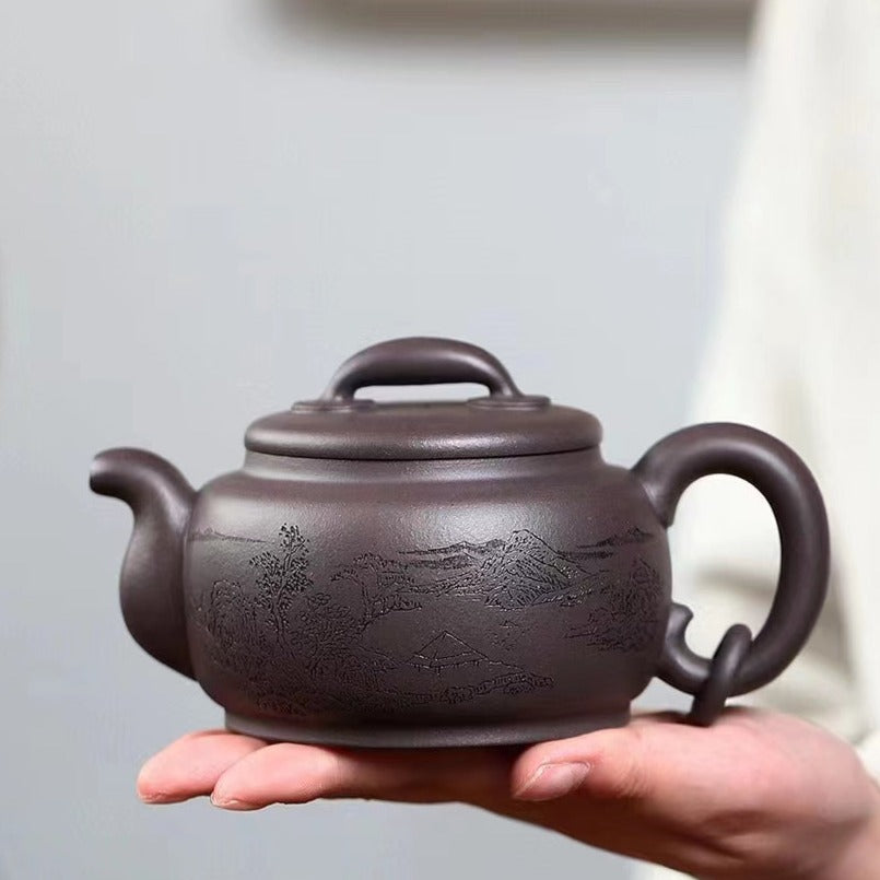 Premium Yixing Purple Clay Teapot - Rare Tianqing Clay - Ai Huan Long Design by Master Mu Minglong (National-Level Senior Craft Artist) - Perfect for Gongfu Tea Ceremony & Chinese Tea Culture Enthusiasts