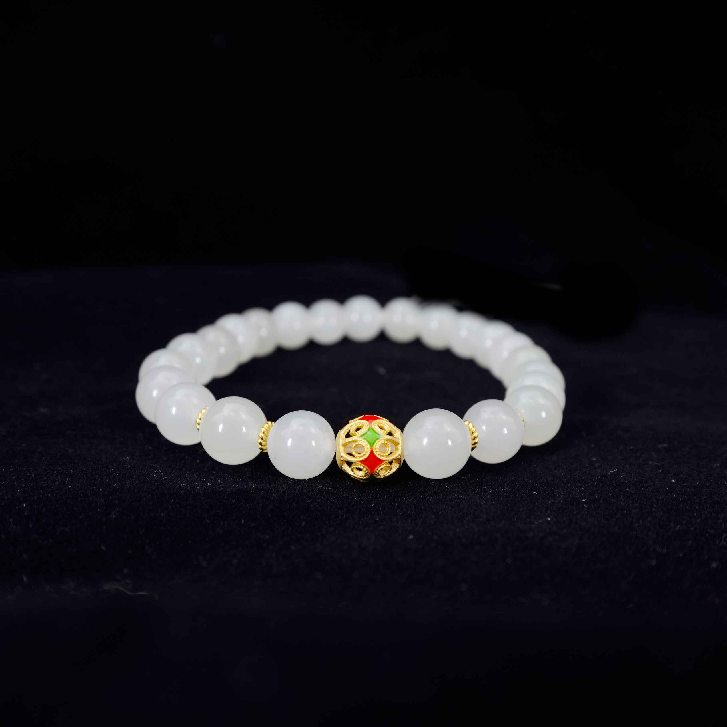 24K Gold Nephrite Jade Bracelet for Women - Elegant Handmade Jewelry Gift for Birthday, Anniversary & Special Occasions - Perfect for Meditation, Healing & Spiritual Energy