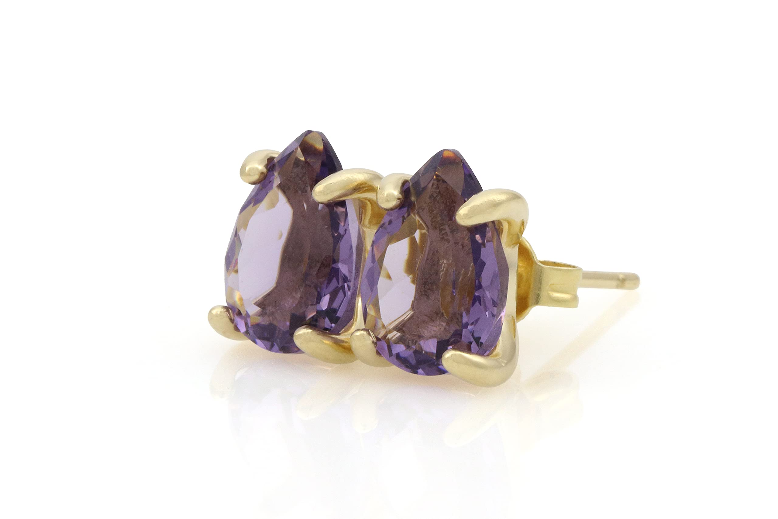 Amethyst Stud Earrings - February Birthstone Jewelry for Women - Gift Box Included - Perfect for Bridal & Everyday Wear