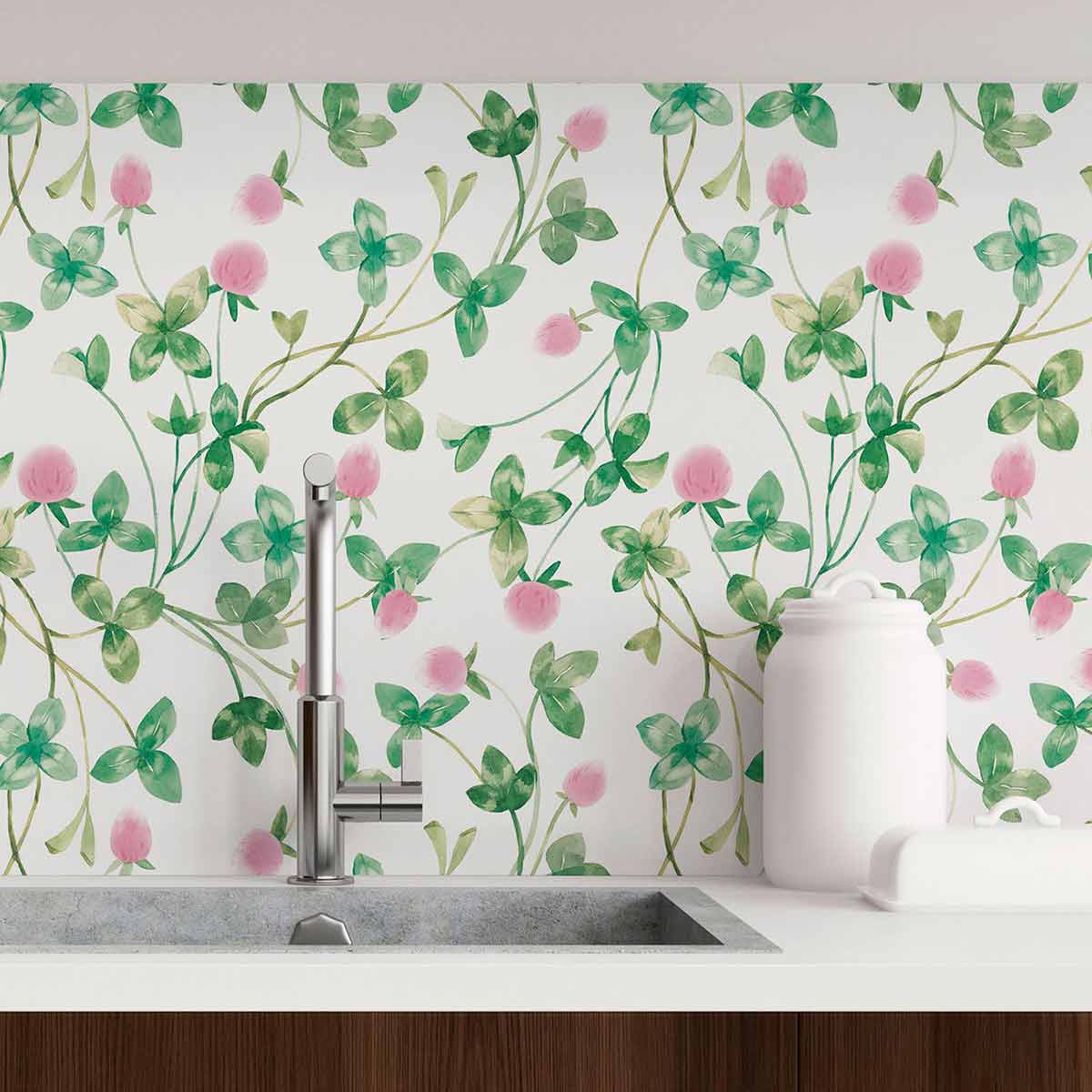 Green Leaf Peel and Stick Removable Wallpaper - Self-Adhesive Decorative Wall Covering for Home & Office - Easy to Install & Remove - Perfect for Bedroom, Living Room, Kitchen Decor