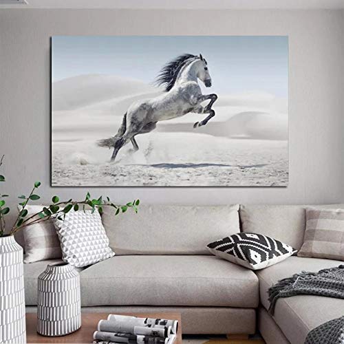 YINSHENG Art Deco Abstract Horse Wall Art - Modern Wild Horses in The Sand Canvas Painting for Living Room, Bedroom & Office Decor | Premium Home Wall Decoration Prints