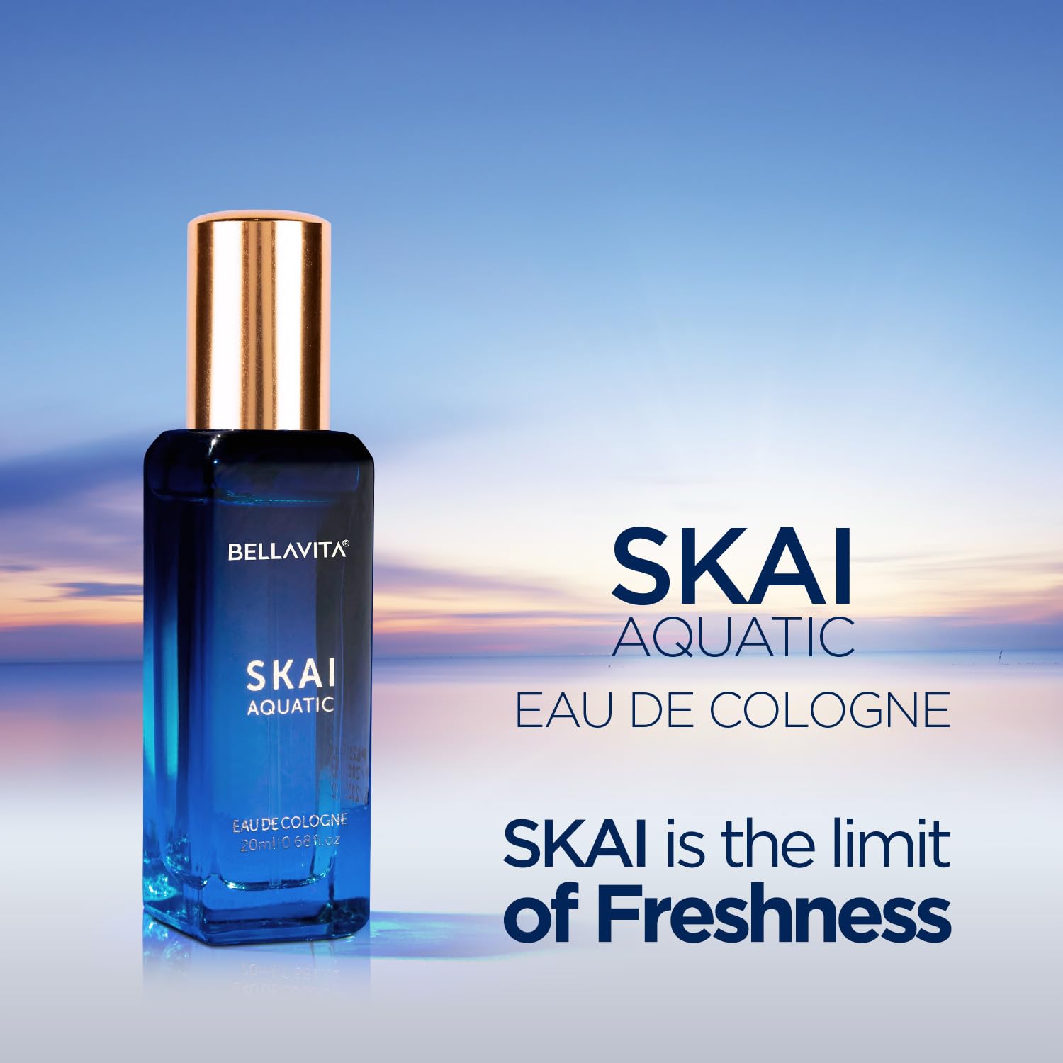 BELLAVITA SKAI AQUATIC Travel Size Gift Set - Shower Gel 55ml, EDP Perfume 20ml, Deodorant Body Spray 50ml & Body Lotion 50ml | Perfect for Travel, Vacation & On-the-Go Fragrance Refresh