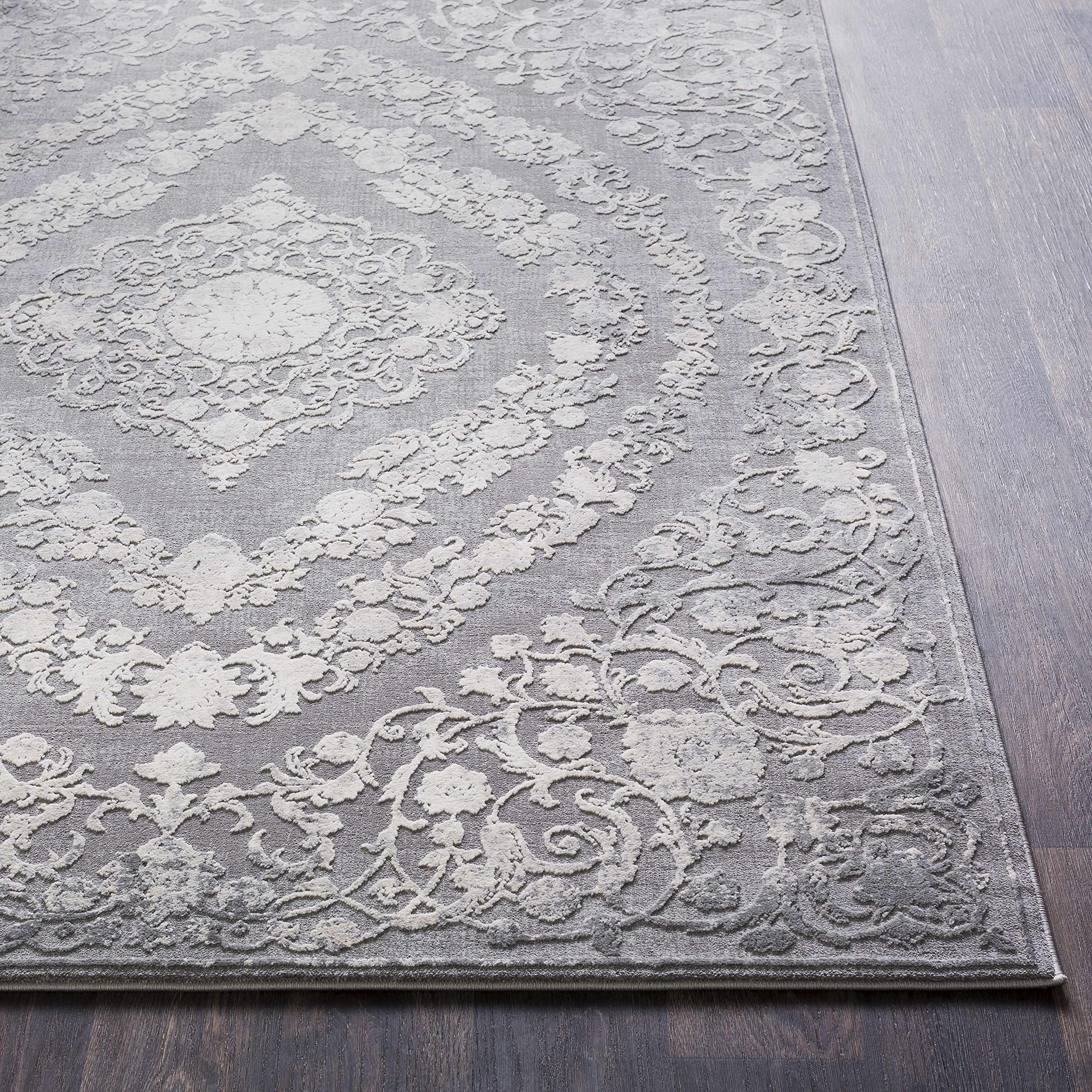 Hauteloom Battleview Traditional Area Rug - Gray & Beige 7'10
