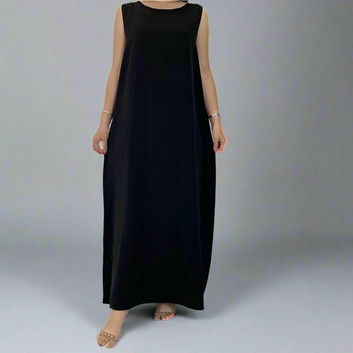 12 Color Options Muslim Women Nida Underdress Sleeveless Inner Slip Under Dress - Modest Layering for Daily Wear & Special Occasions