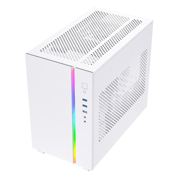 Montech Sky One Mini TG Micro ATX PC Case with ARGB Front LED & 3 Pre-Installed Fans - Compact Gaming Case for Small Spaces, Home Office & Streaming Setup
