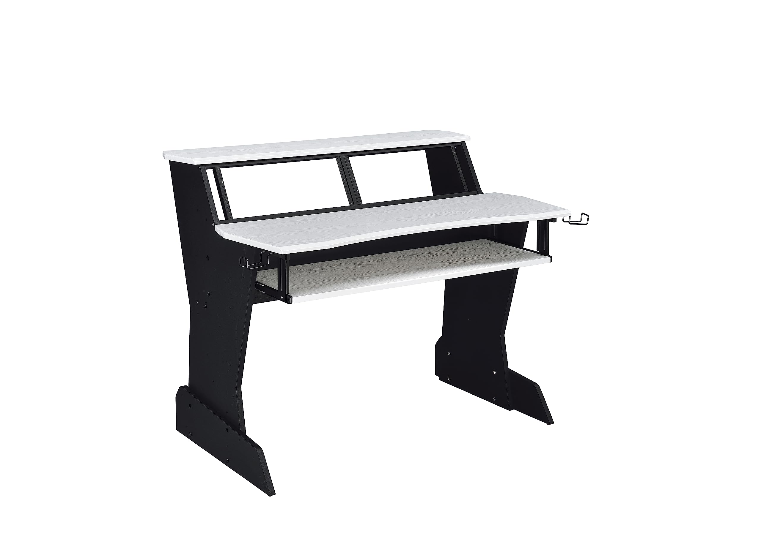 BE200 Series Professional Music Studio Desk Workstation with 2 x 4U Rack Space - White | Perfect for Home Recording, DJ Setup & Music Production