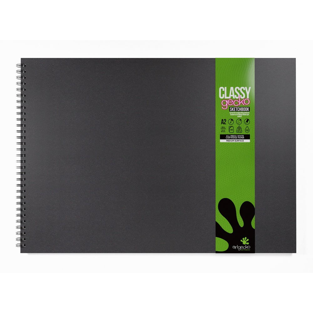 Artgecko Premium A2 Landscape Sketchbook - 80 Pages (40 Sheets) 150gsm White Paper for Artists, Drawing & Watercolor - Perfect for Studio, Travel & Art Classes
