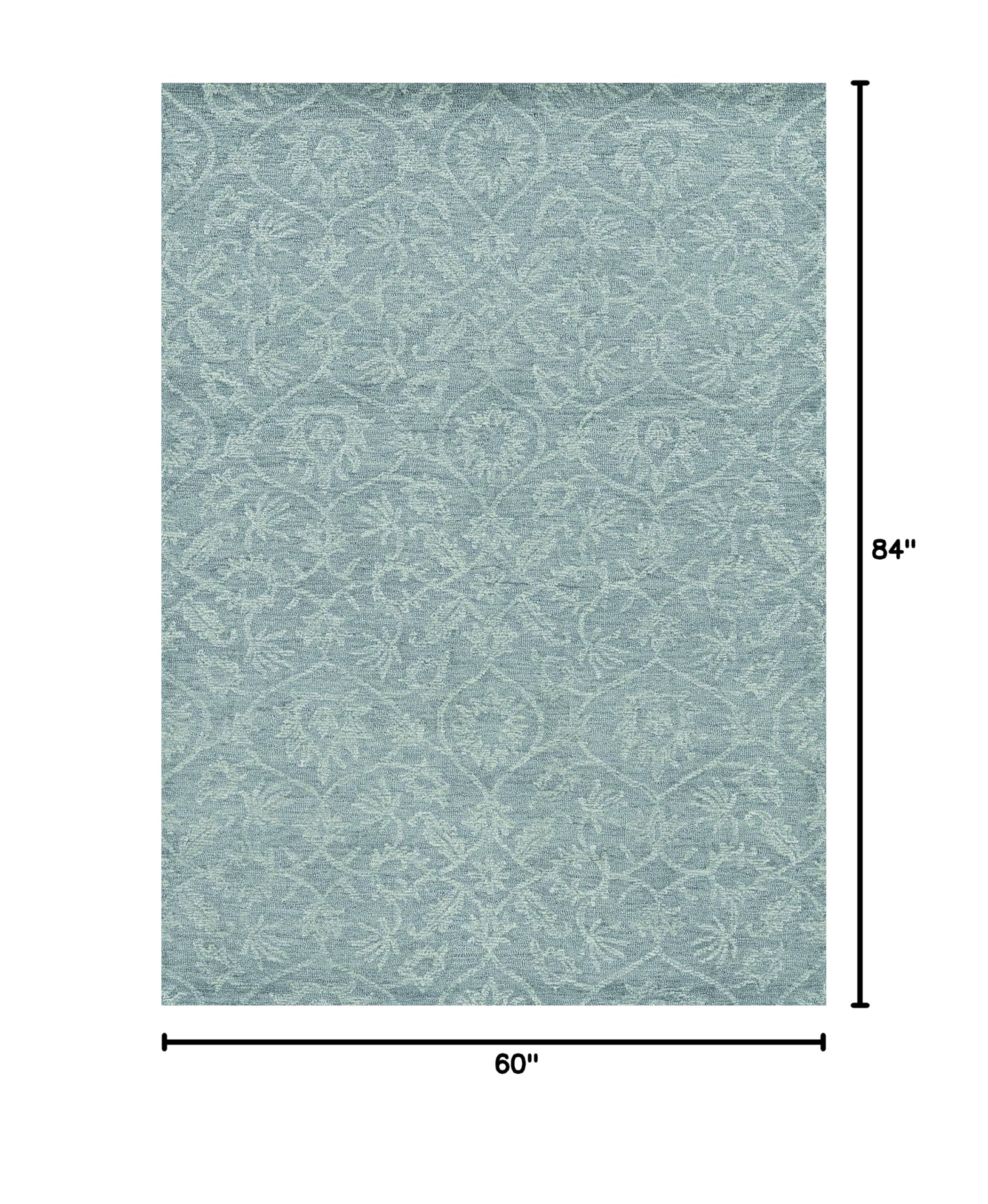 NEW HOME Brighton 5' x 7' Hand-Tufted Wool Accent Rug in Grey - Soft & Durable Area Rug for Living Room, Bedroom, or Office Decor