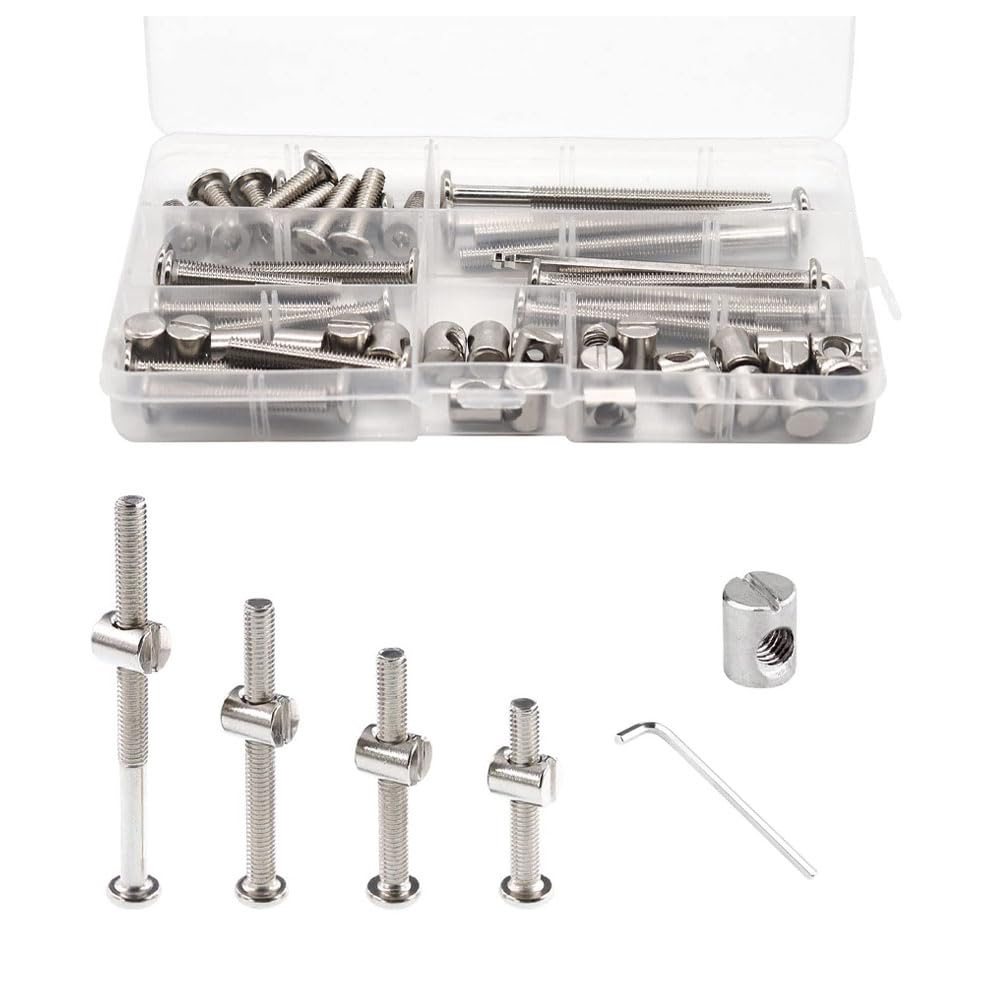 56pcs Baby Crib Screw Kit - M6 Hex Drive for Beds & Furniture - Home Repair