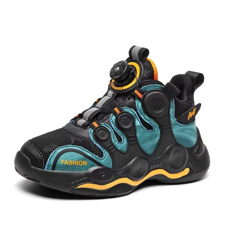 HOIODWMD Kids' Sneakers with Spiral Laces - Comfortable Lightweight Athletic Shoes for Boys & Girls - Perfect for Running, School & Outdoor Play