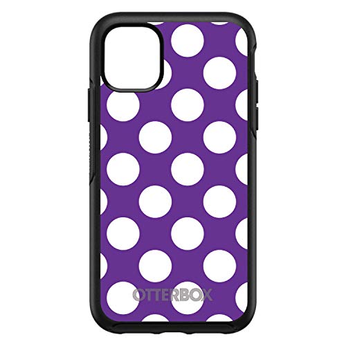 White & Purple Polka Dots On Black Case