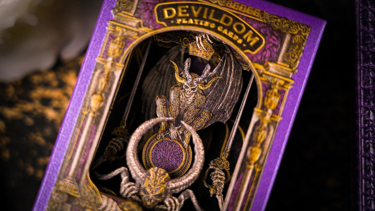 Devildom Premium Luxury Leather Playing Cards - Elegant Casino Style Deck for Poker, Blackjack & Magic Tricks - Perfect for Game Nights, Gifts & Collectors