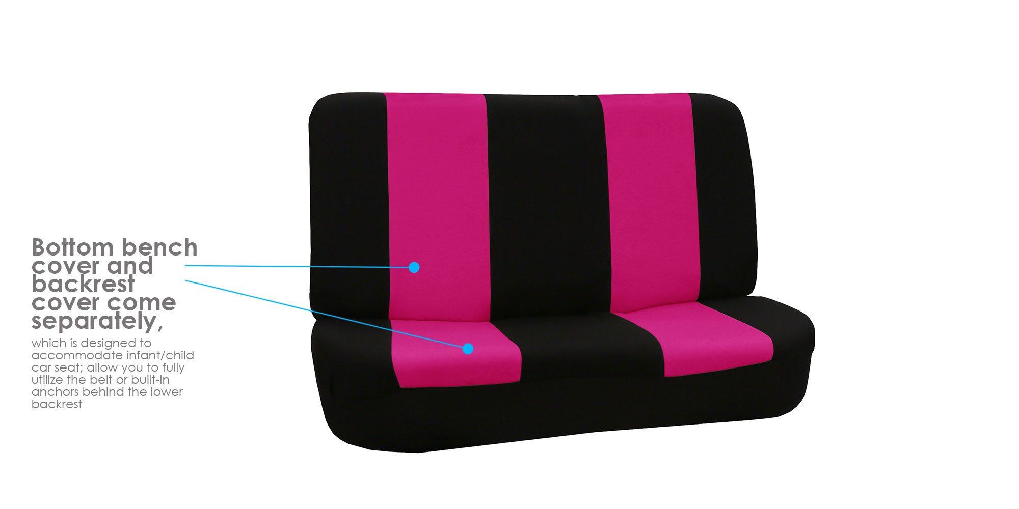 Universal Pink Car Seat Covers for SUV Truck & Van - Full Bench Set