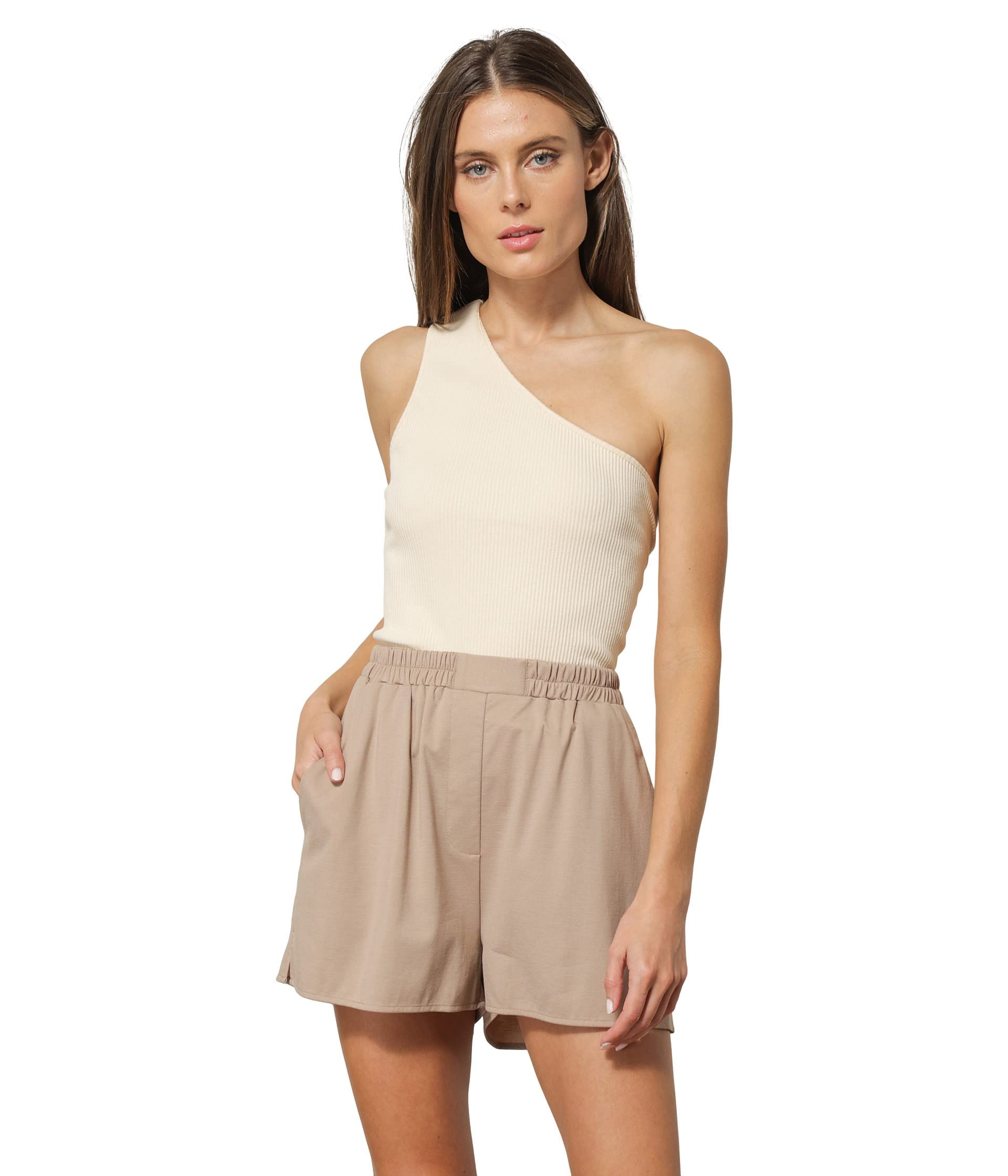 Line and Dot Cleo Shorts - Women's High Waist Denim Shorts for Summer | Casual, Comfortable & Stylish | Perfect for Beach, Travel & Everyday Wear