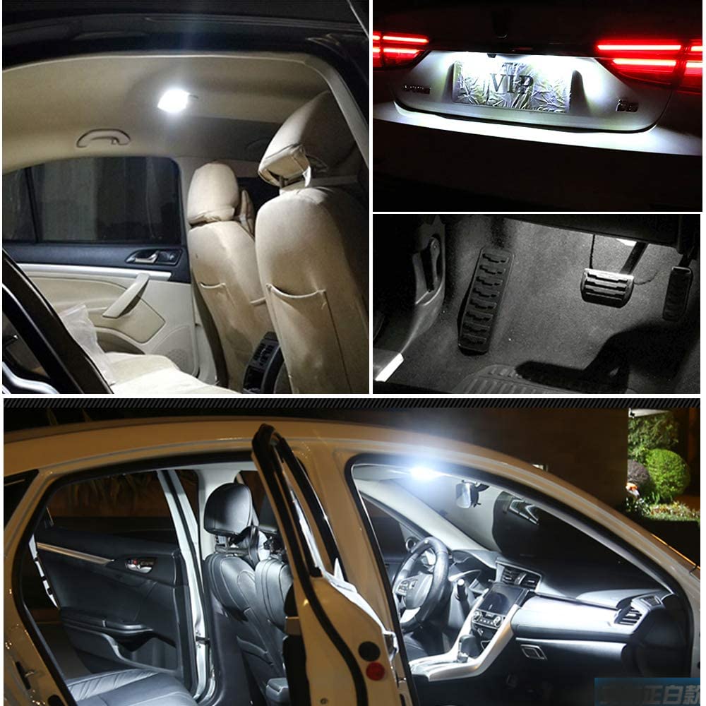 Everbright 6-Pack 44MM 578 LED Bulb White - DC 12V Festoon LED Dome Light, Map Light, Trunk Light, License Plate Light, Interior Car Lights - Perfect for Car Interior Lighting, RV, Boat, and Vehicle Upgrade