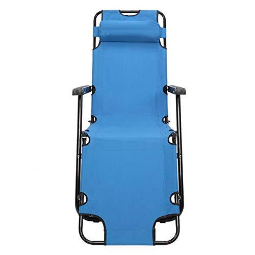 Portable Dual Purpose Extendable Folding Reclining Chair for Outdoor Camping, Beach, Picnic & Backyard Relaxation - Blue (US-W RHC-202)