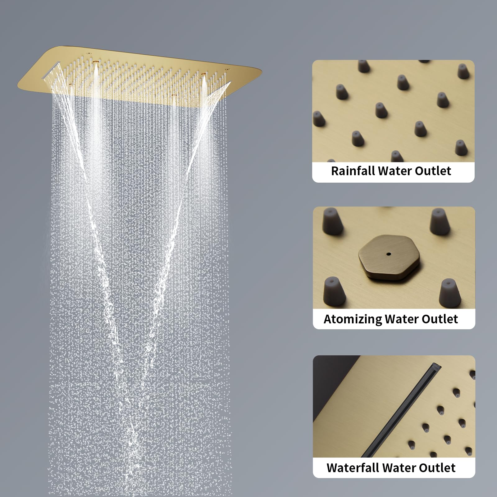 Premium Brushed Gold Shower System - 16