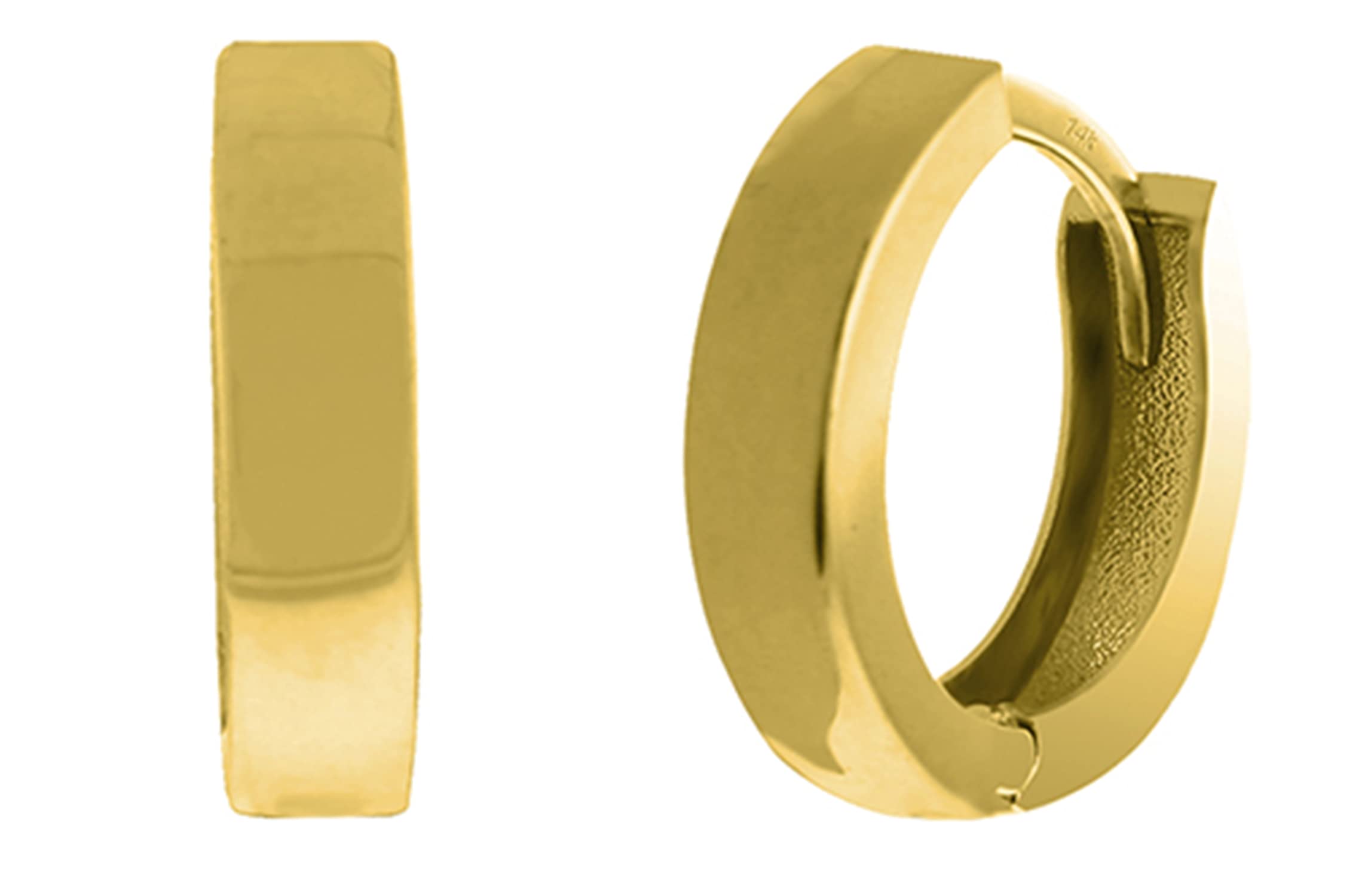 14K Solid Gold Slim Huggie Earrings for Women - Minimalist Hoop Earrings for Everyday Wear, Gift for Her, Wedding, Party & Casual Outfits