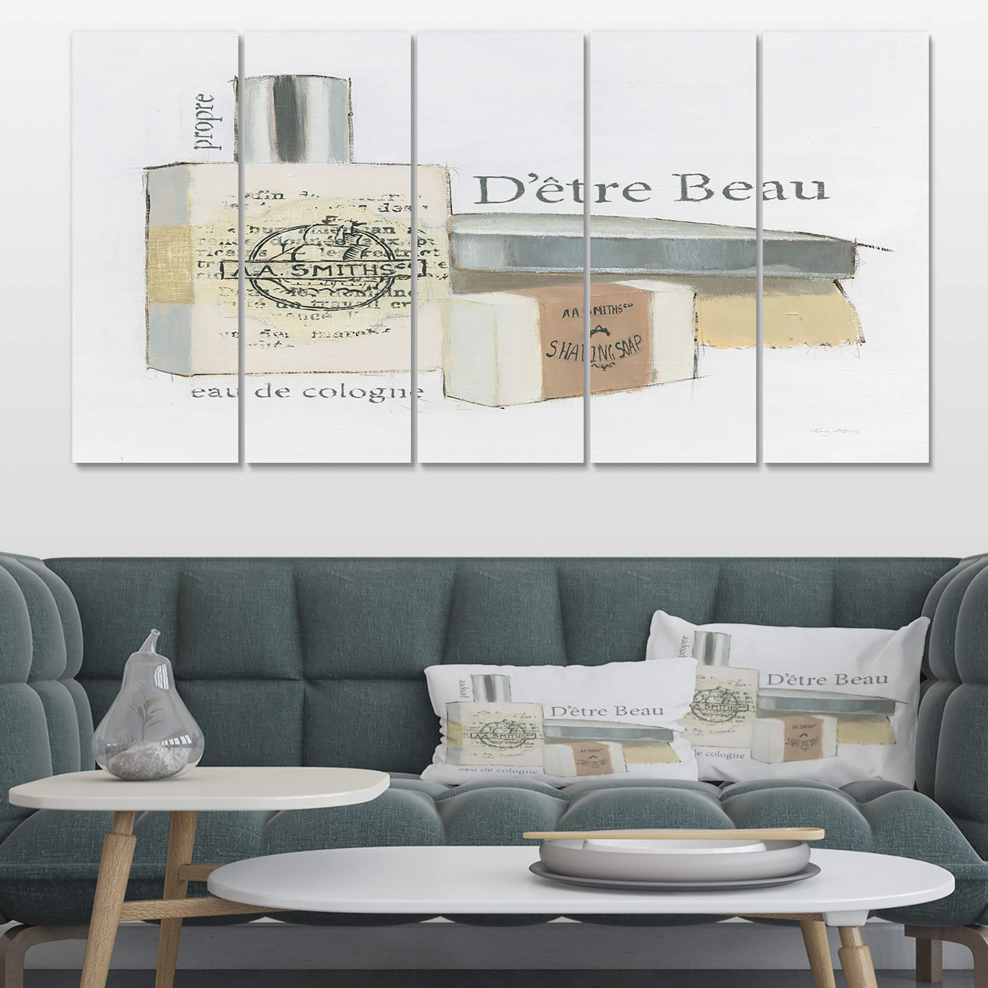 Designart 'Perfume Glam Bathroom IV' Traditional Style Bathroom Wall Art - Gallery Wrapped Canvas Print for Home Decor, Perfect for Powder Rooms, Master Bathrooms & Spa Retreats