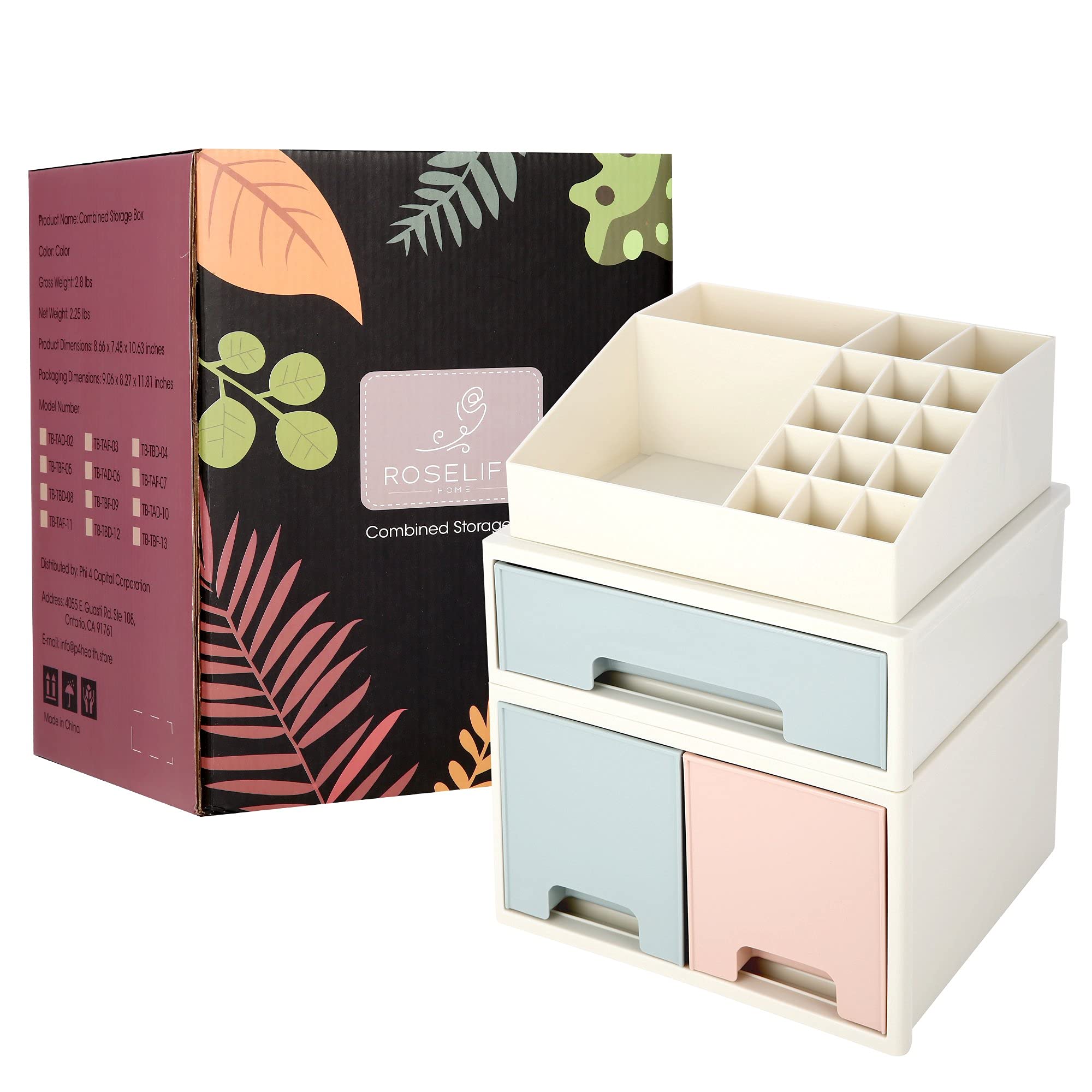 Multifunctional Desktop Organizer Box with 3 Drawers & 16 Slots - Pen Pencil Holder, Remote Control & Business Card Storage - Perfect for Office, Home & School Organization