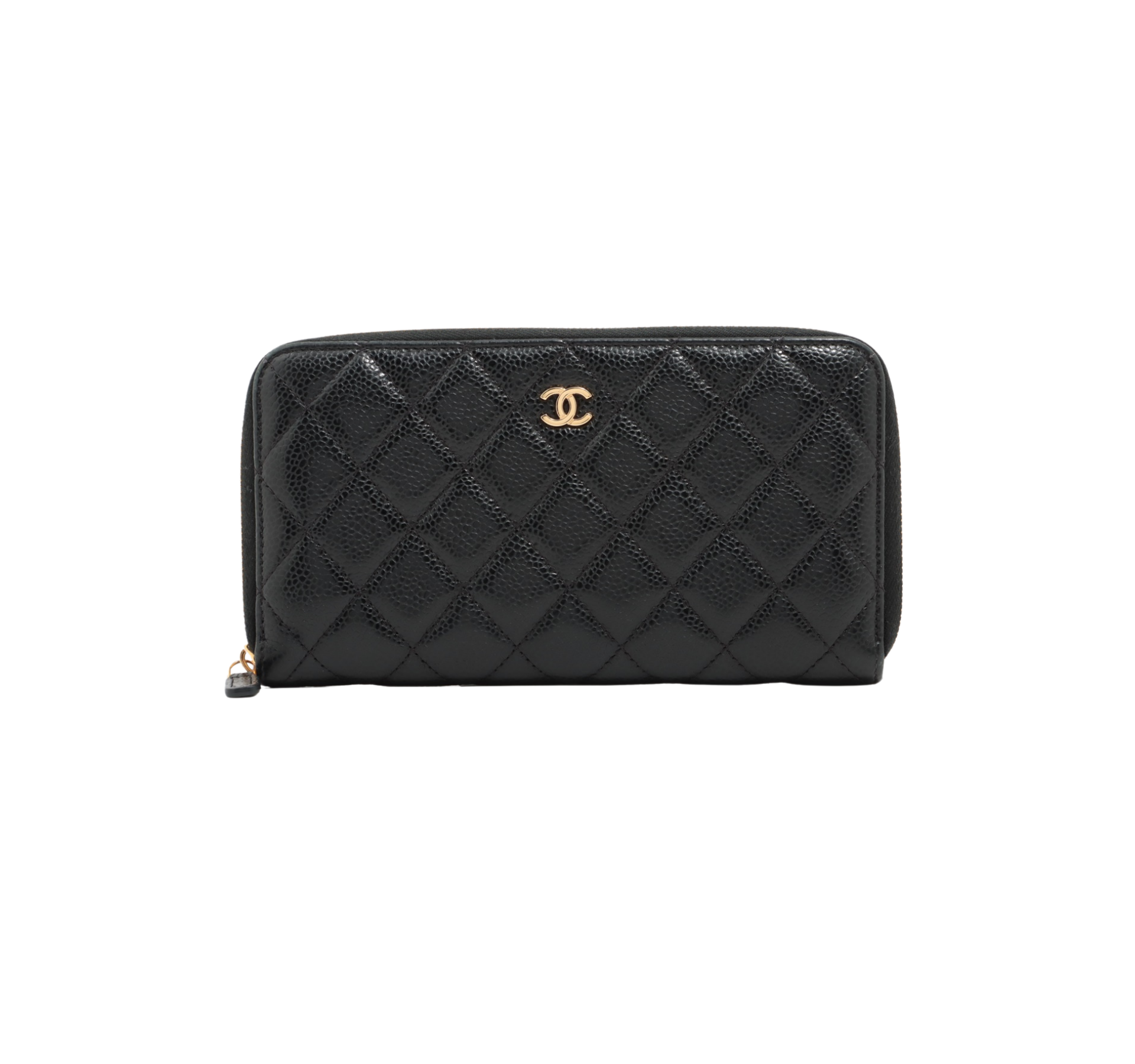 Chanel Long Quilted Caviar Leather Wallet for Women - Black Luxury Designer Card Holder & Money Organizer - Perfect for Everyday Use, Travel, and Gifts