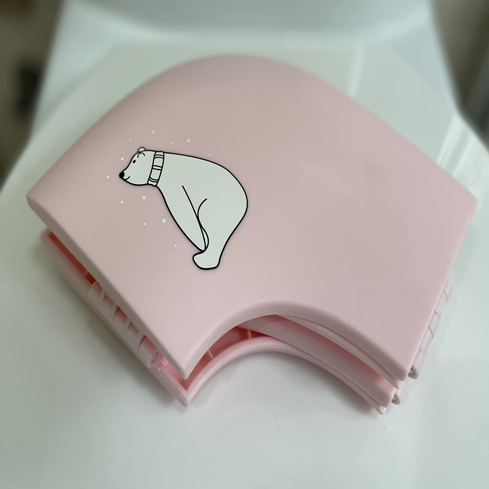 GRANDOTO Foldable Potty Training Seat for Toddlers - Portable Toilet Seat Cover with Non-Slip Suction Cups, Fits Most Standard Toilets (Pink) | Perfect for Travel, Home Use & Potty Training Kids