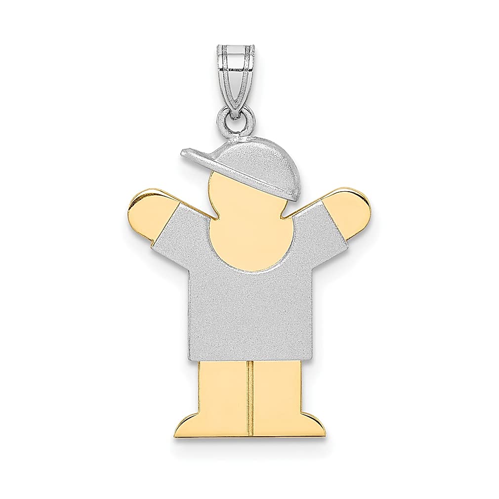 14K Two-Tone Yellow Gold Engravable Baby Boy Hat Charm Necklace Pendant - Personalized Fine Jewelry Gift for Women, Mom, Grandma - Perfect for Baby Showers, Christenings & Mother's Day