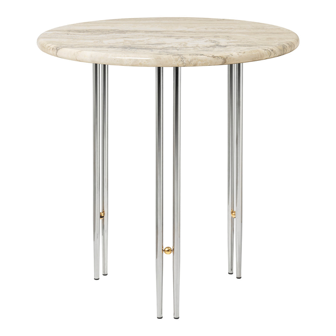 Gubi Gamfratesi Ioi Side Table - Modern Scandinavian End Table for Living Room, Bedroom & Office - Stylish Small Table with Wooden Legs & Marble Top