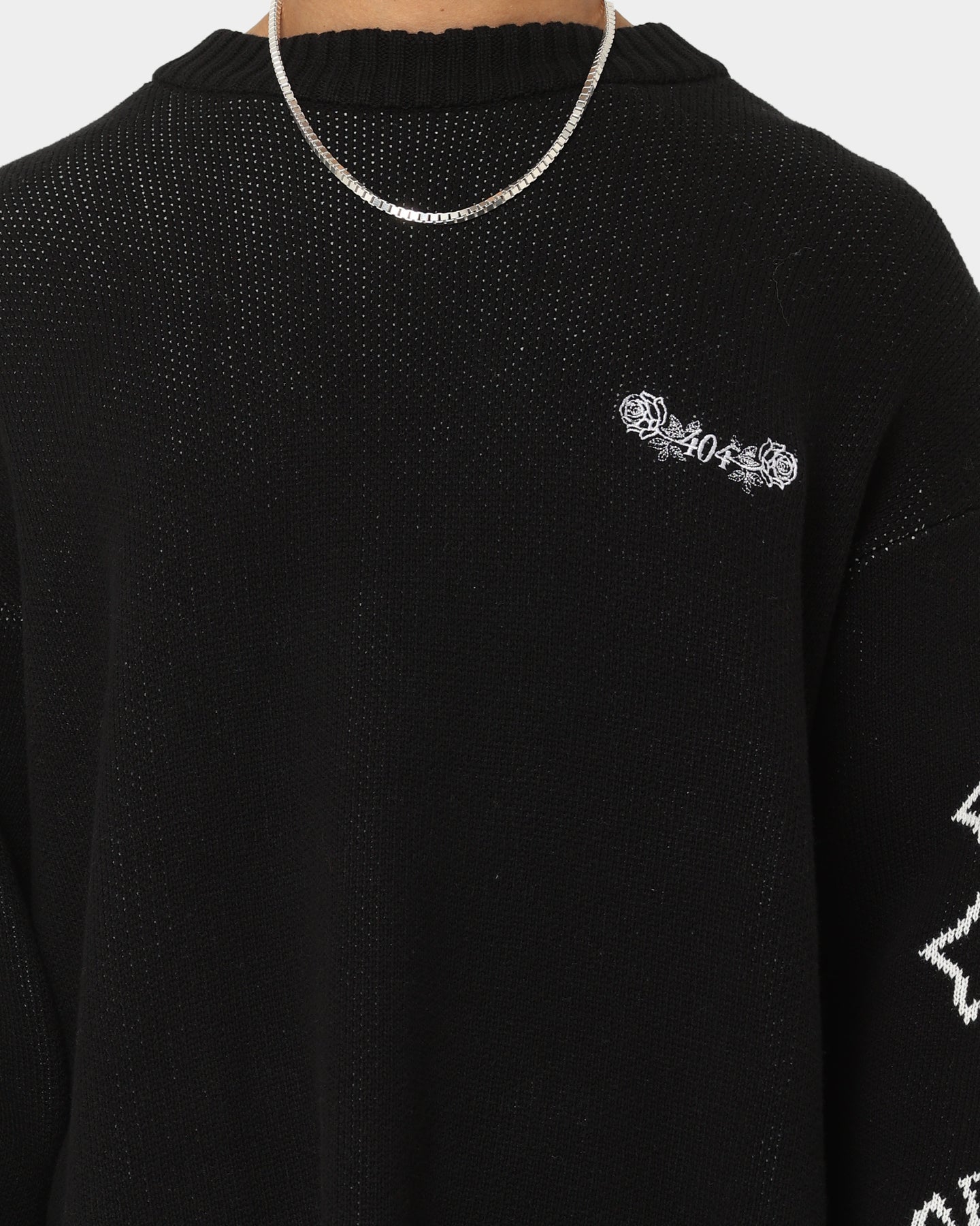 404 Destroyer Knit Sweater Black | Trendy Unisex Pullover for Men & Women | Perfect for Winter Fashion, Casual Outfits and Streetwear