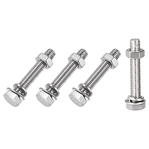 304 Stainless Steel M8x45mm Hex Screws & Bolts Kit (4 Sets) - Home Appliance Repair