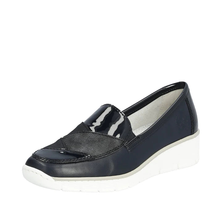 Rieker 53785 Dark Blue Women's Comfortable Slip-On Shoes for Casual Wear & Everyday Use