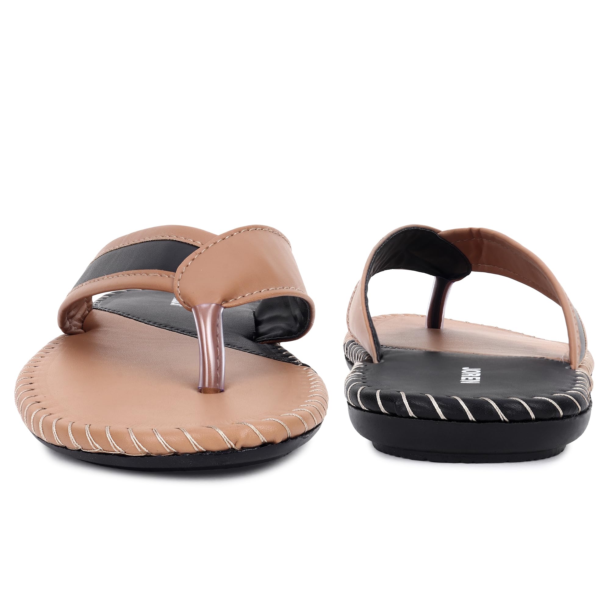 JOREN Men's Classic Synthetic Leather Slippers | Lightweight Comfortable Flip Flops with PVC Sole for Boys & Men | Size 10 Olive Green | Perfect for Home, Beach & Casual Wear