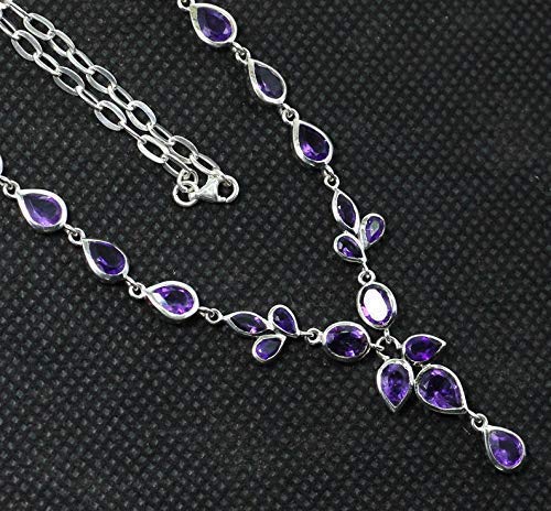 925 Sterling Silver Amethyst Jewelry Set for Women - Elegant Necklace & Earrings Wedding Set | Perfect for Bridal, Anniversary, and Special Occasion Gifts