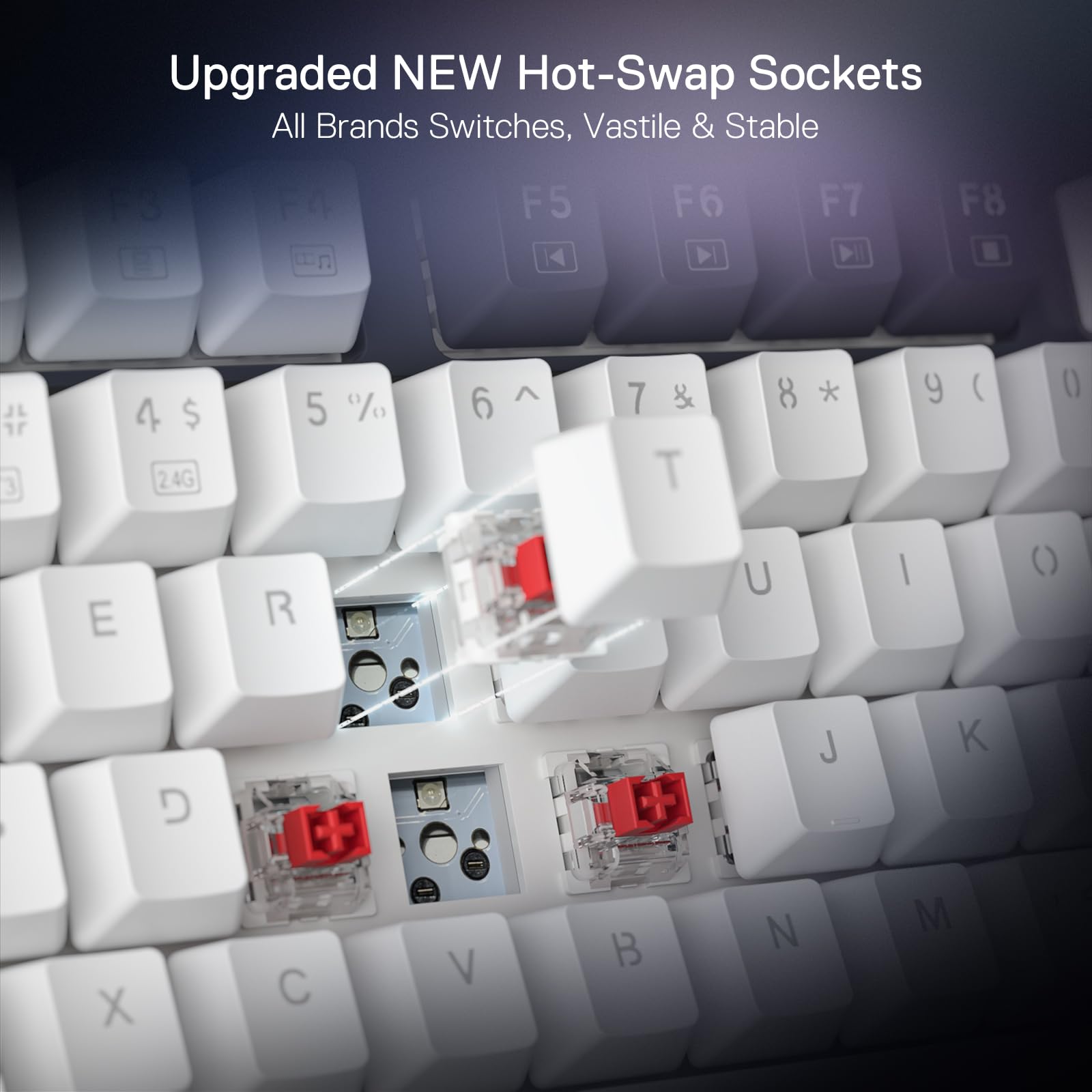 Redragon K673 PRO 75% Wireless RGB Gaming Keyboard | 3-Mode Hot-Swap Mechanical for PC Gaming