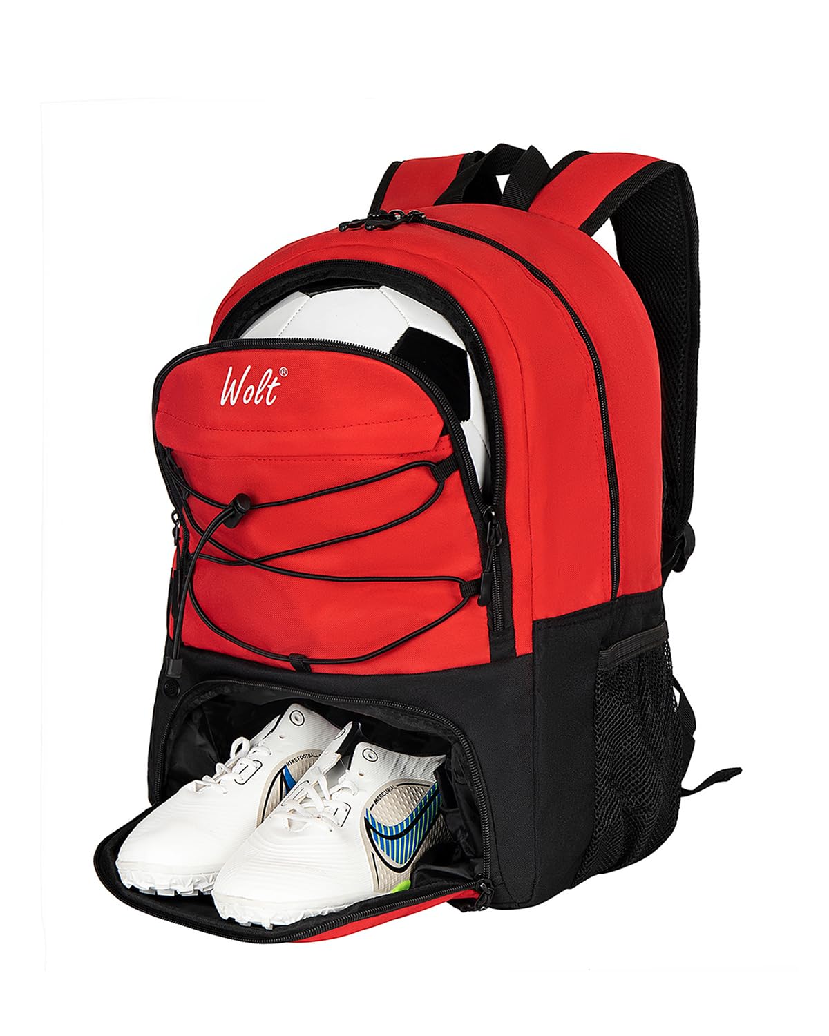 WOLT Youth Soccer Backpack with Shoe & Ball Compartments - Perfect for Sports Training