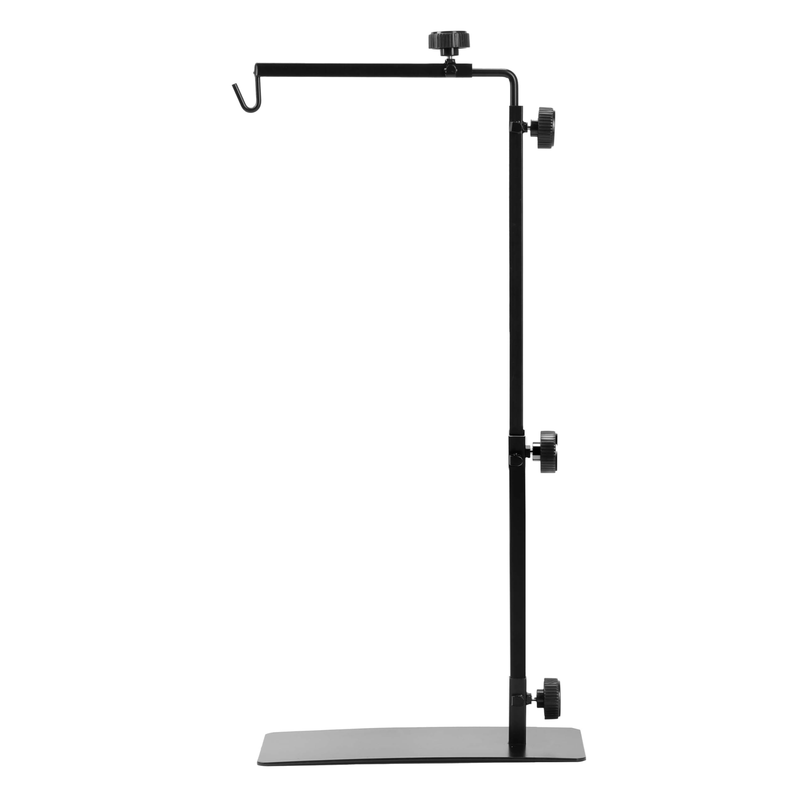 Adjustable Reptile Lamp Stand - Metal Floor Light Holder for Terrarium Heating & Dome Lampshade - Large Black Basking Lamp Support - Perfect for Bearded Dragons, Turtles & Reptile Habitats