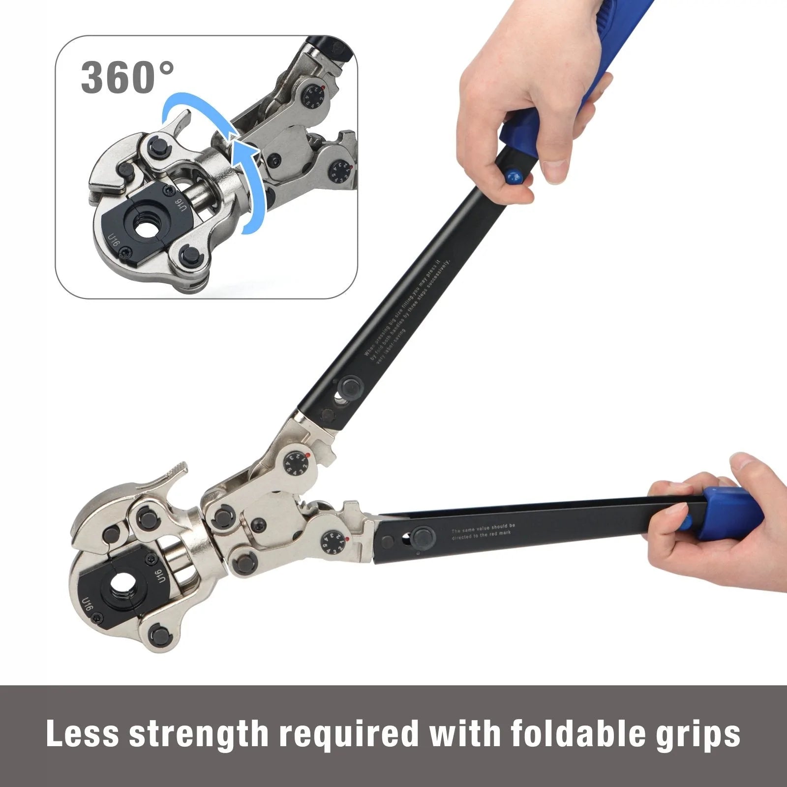 IWS 1632A Multi-Azimuth Pipe Pressing Tool with 360° Rotary Press Head for 16/20/25/32mm Pipes - Perfect for Plumbing, HVAC, and Water Supply System Installations