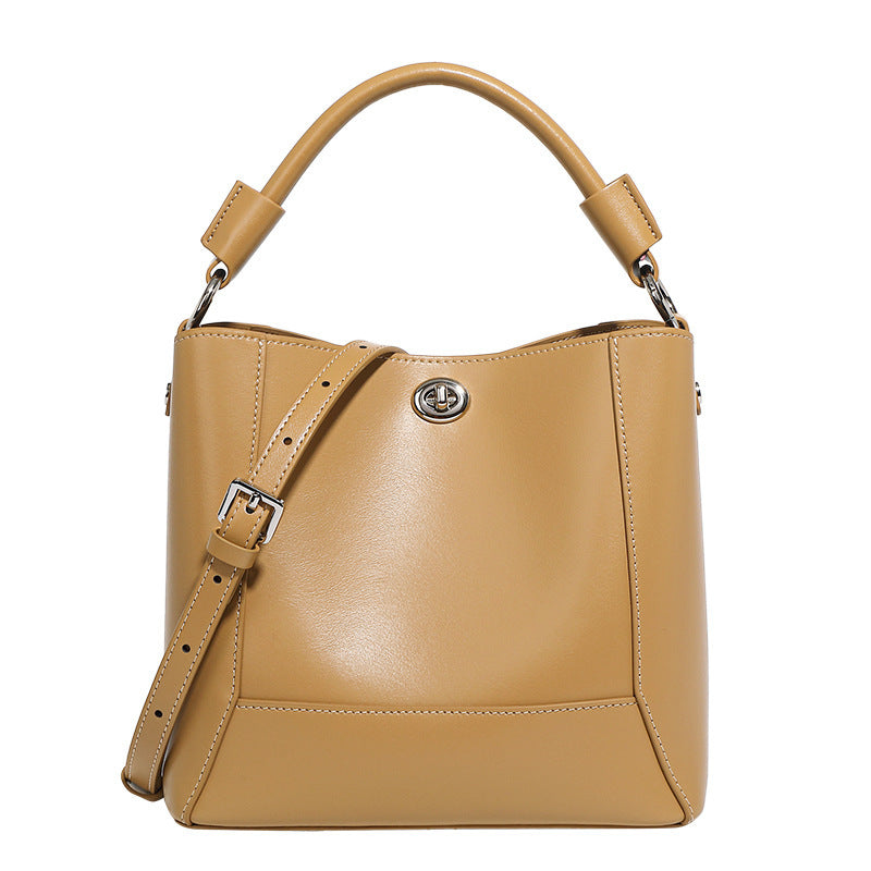 Genuine Leather Women's Shoulder Tote Bag - Crossbody Purse & Bucket Handbag for Work, Travel & Everyday Use | Durable & Stylish