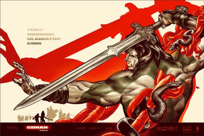 Conan the Barbarian Poster by Ansin - Vintage Fantasy Art Print for Home & Office Decor - Perfect for Movie Fans & Collectors