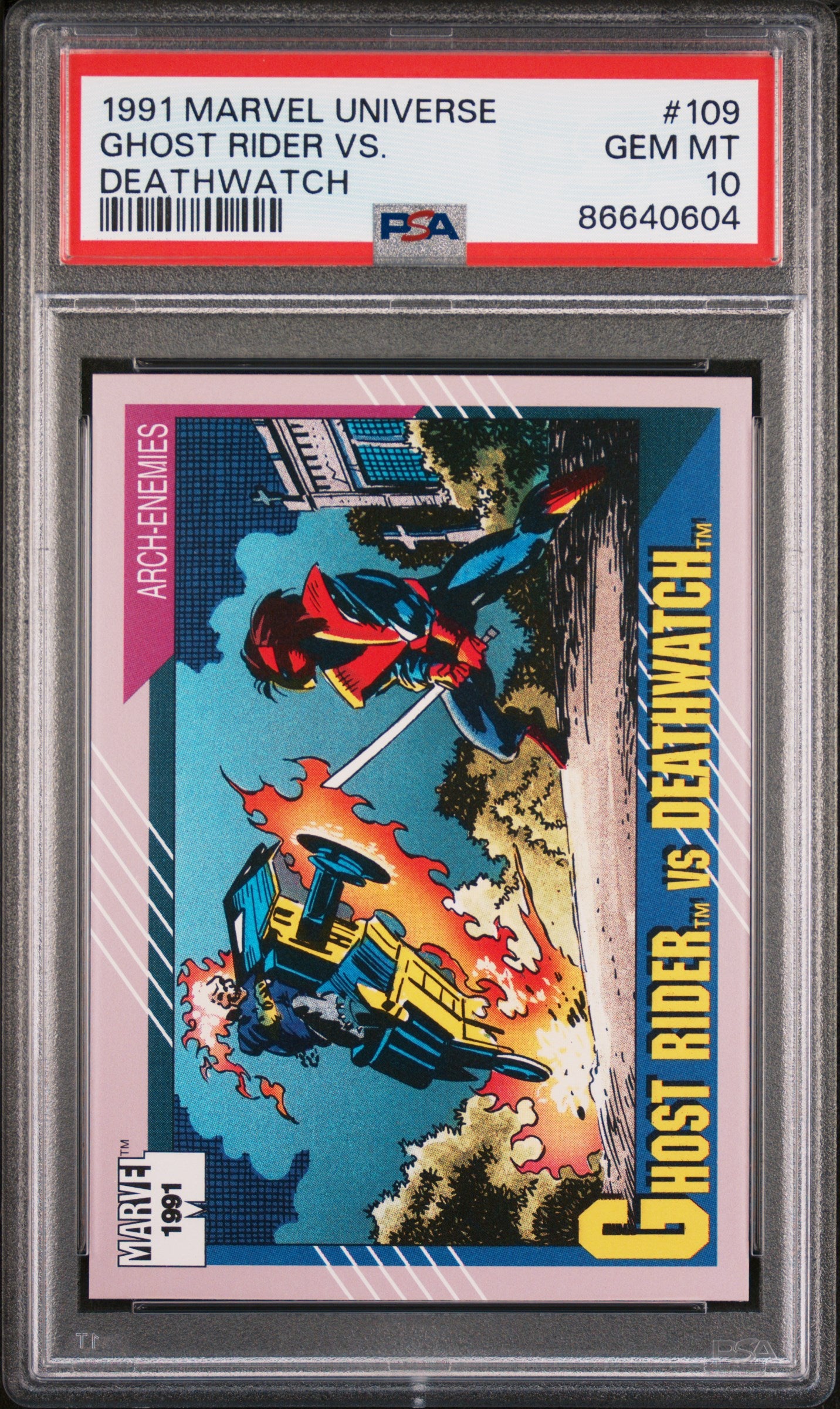 1991 Marvel Universe Ghost Rider vs. Deathwatch #109 PSA 10 Graded Comic - Rare Collectible for Superhero Fans & Comic Book Investors | Perfect for Display, Gifts, and Investment Portfolios