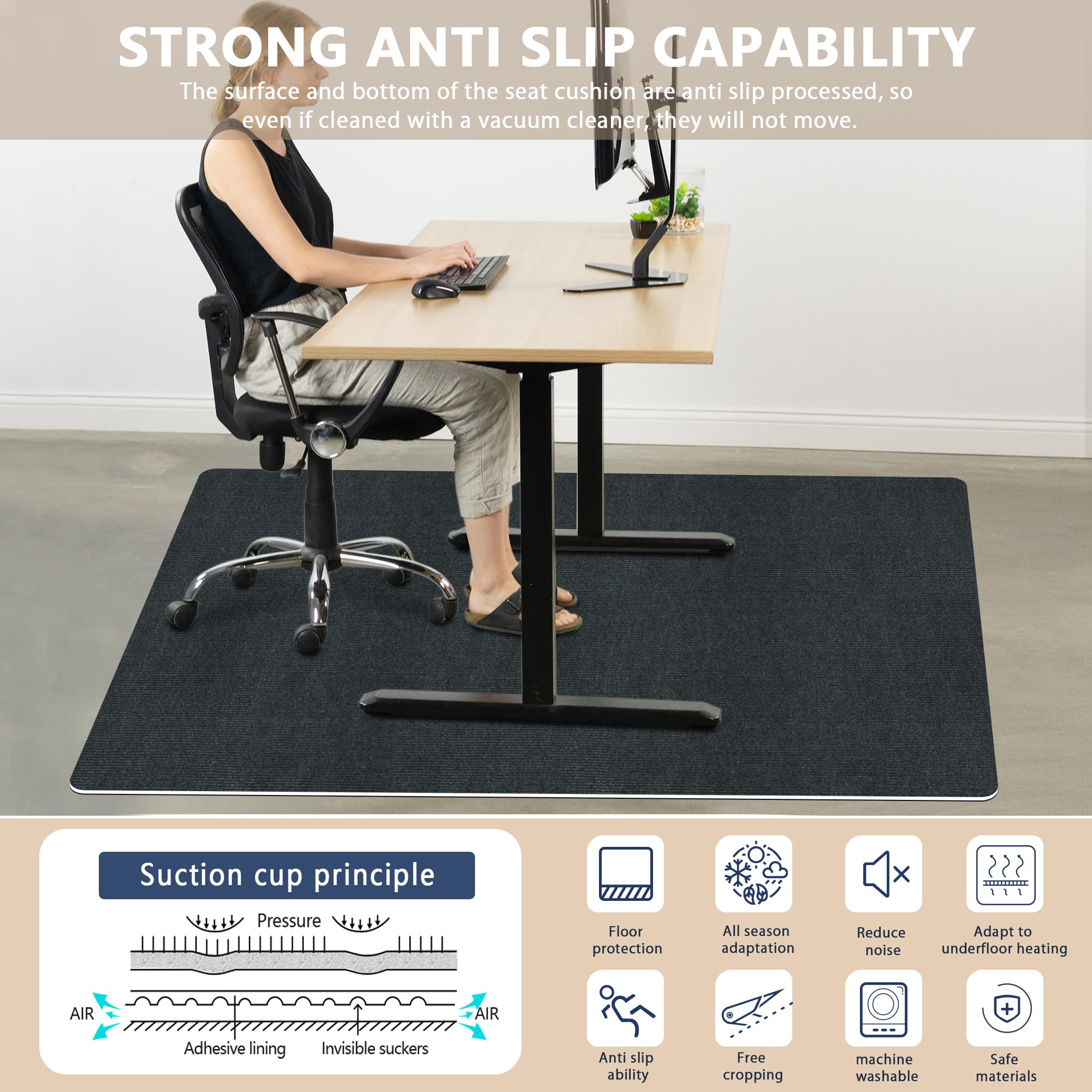 Premium Office Chair Mat for Hardwood & Tile Floors - 55