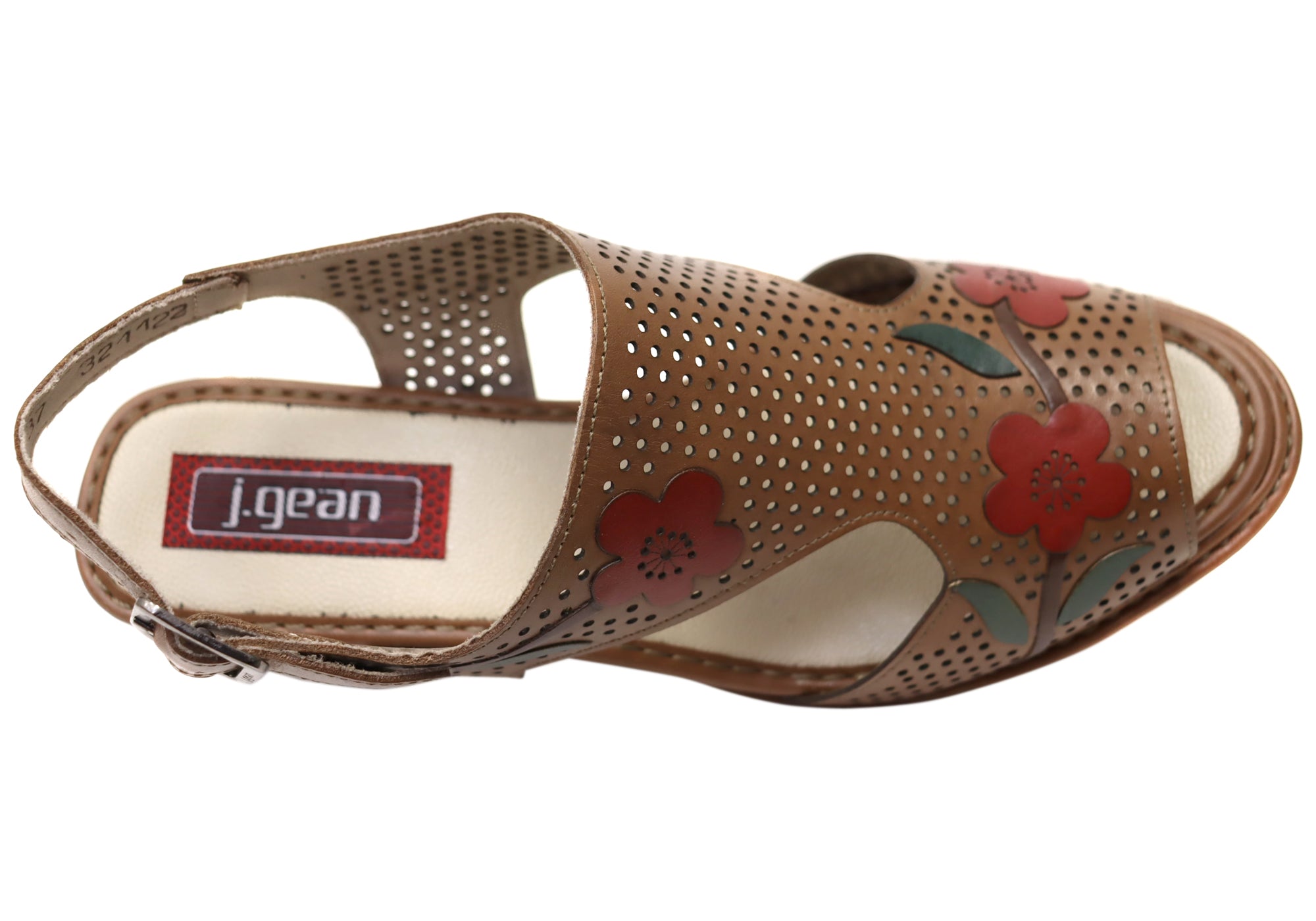 J Gean Simone Women's Comfortable Leather Heels Sandals - Made in Brazil - Perfect for Office, Party & Wedding Occasions