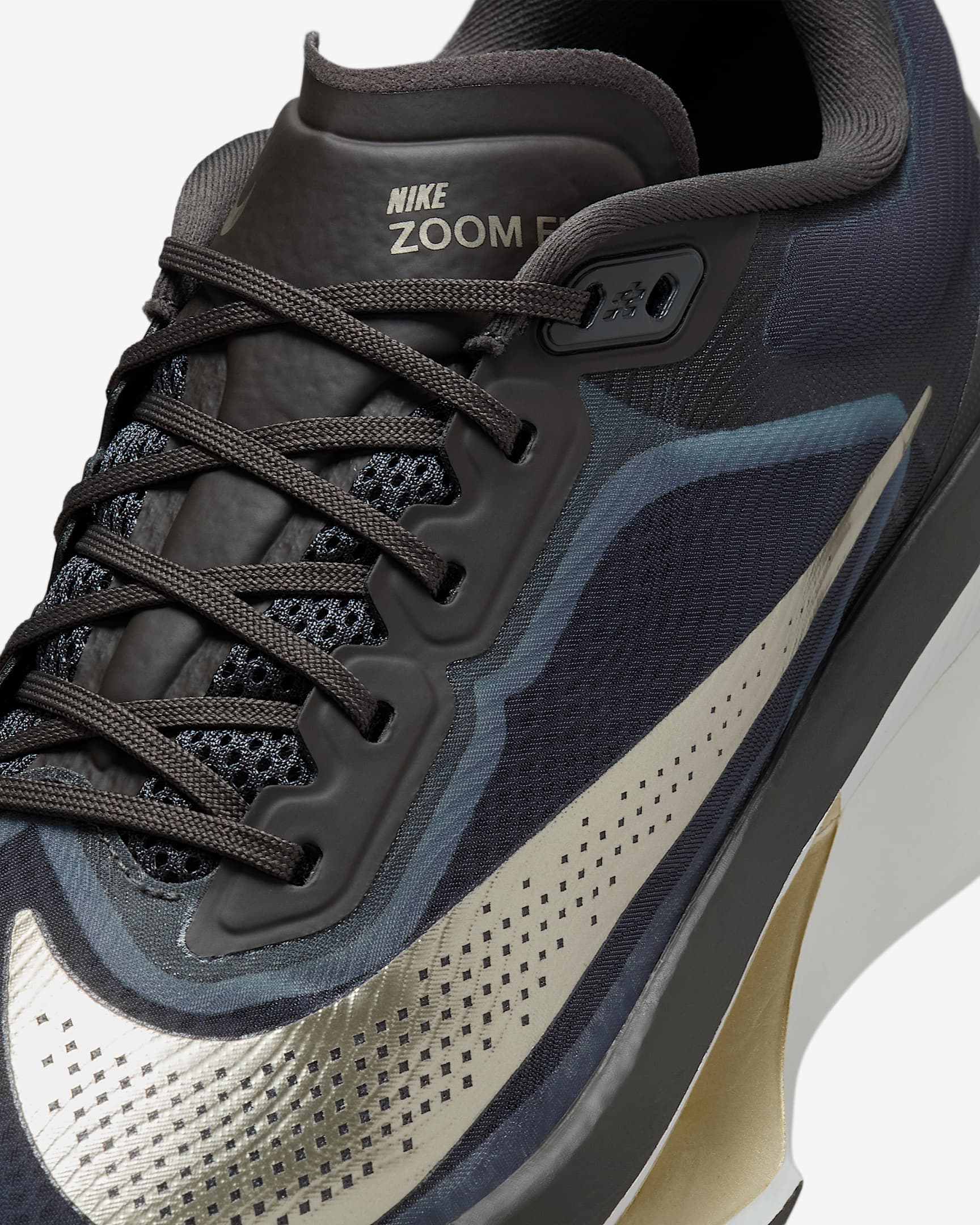Nike Zoom Fly 6 Running Shoes for Men - Medium Ash/MTLC Gold Grain - D Width - Lightweight Cushioned Road Running & Training Shoes for Marathon, Jogging, and Gym Workouts