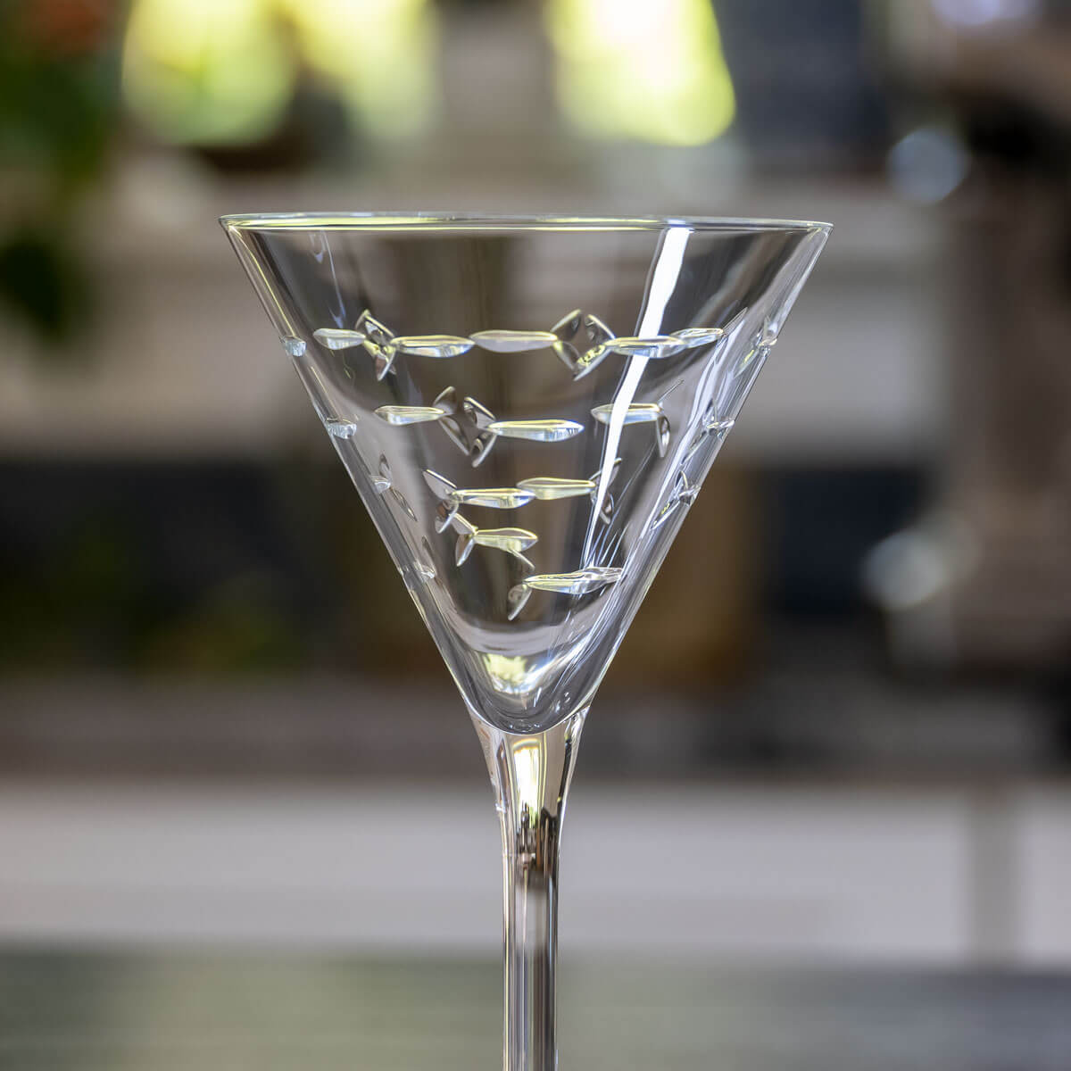 Set of 4 School of Fish 7.5oz Martini Cocktail Glasses - Perfect for Home Bars, Parties & Elegant Entertaining