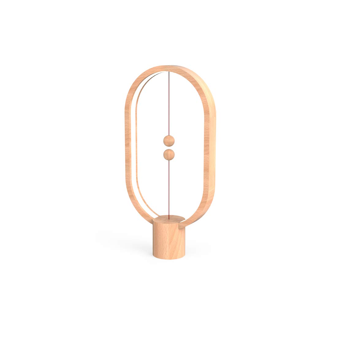 Allocacoc Heng Balance LED Table Lamp - USB Powered, Mid-Air Switch, Warm Eye-Care Light, Contemporary Design with Real Wood Base (Oval) - Perfect for Home Office & Bedroom Nightstand