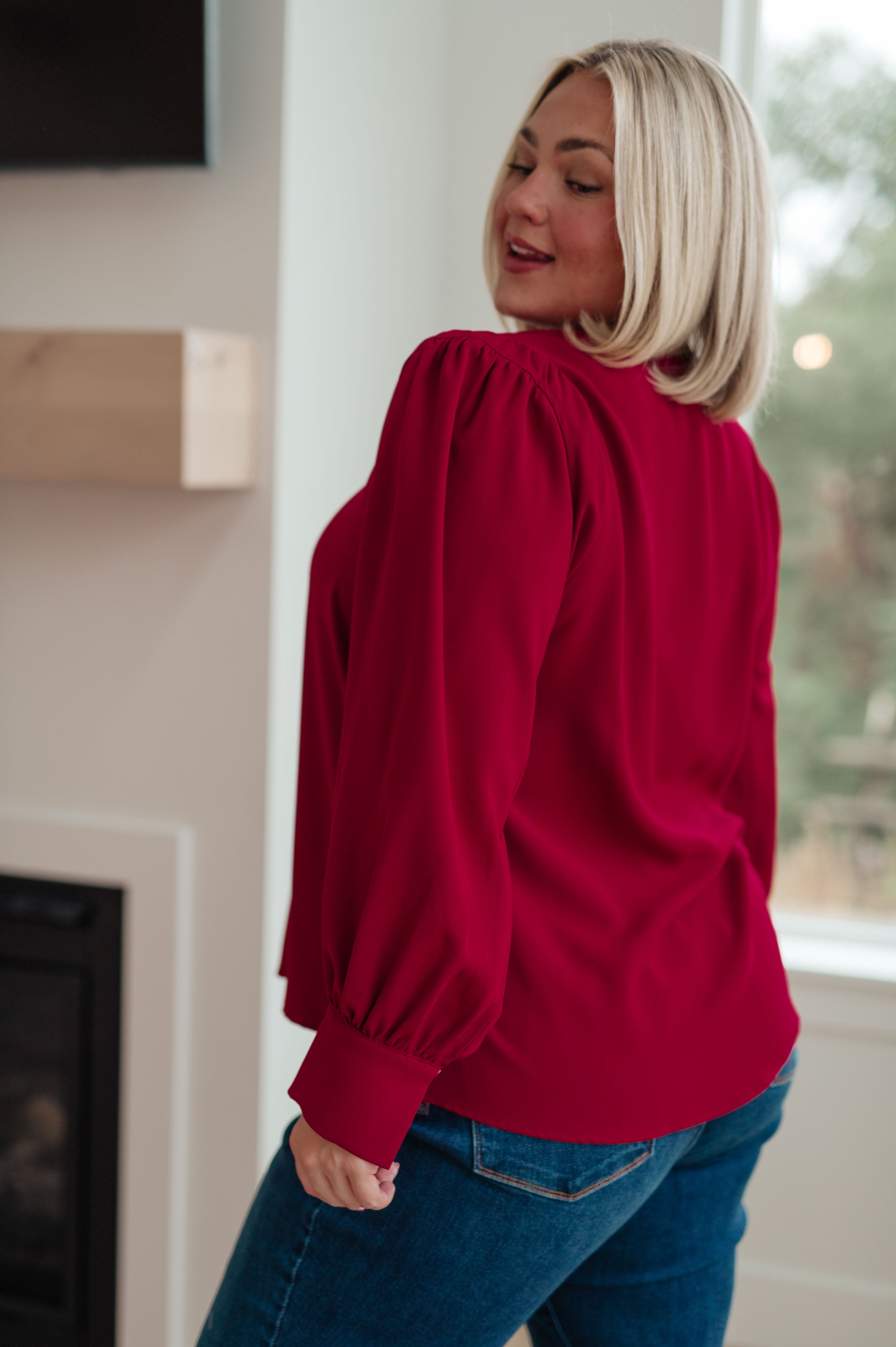 Back in Business V Neck Blouse for Women - Elegant Office Wear & Professional Business Attire - Perfect for Work, Meetings & Corporate Events