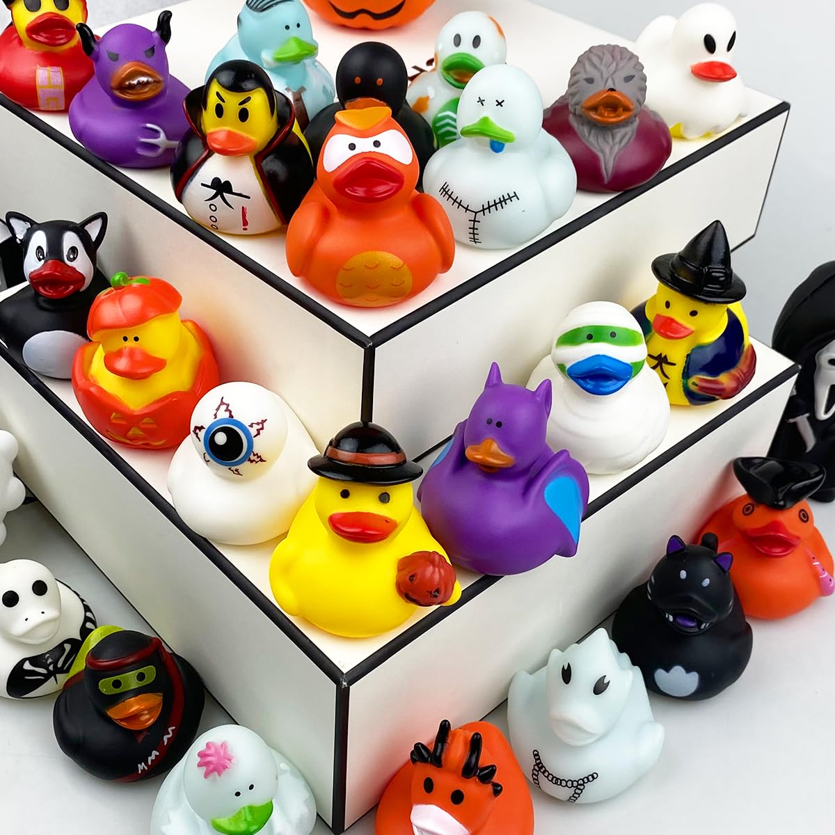 24 Pack Halloween Rubber Duck Toys for Kids - Cute Bathtub & Jeep Bath Toys, Halloween Party Favors, Treat Bag Fillers, Toddler Gifts | Perfect for Halloween Decorations, Trick or Treat Goodie Bags & Bath Time Fun
