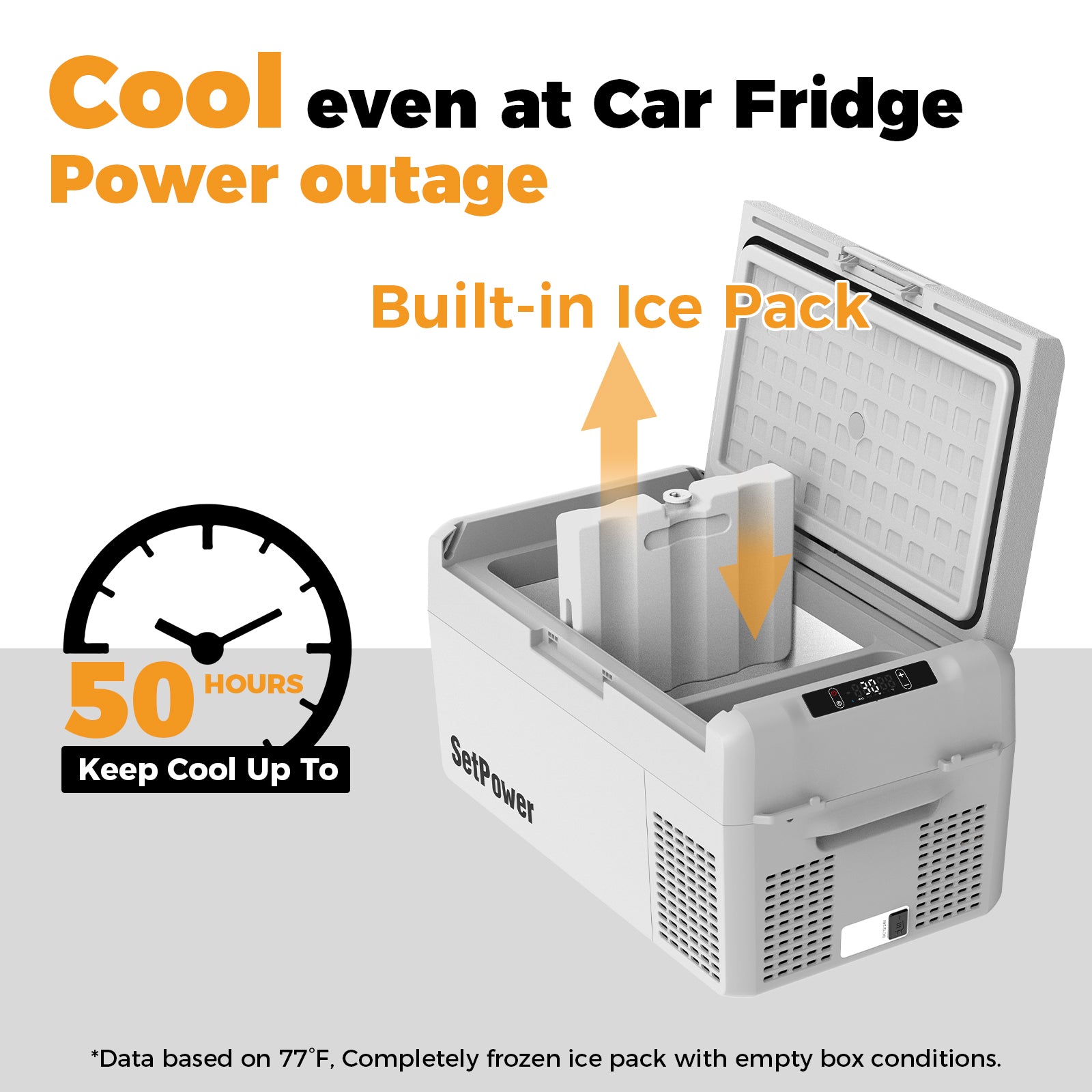Setpower RF20 21Qt Portable Car Refrigerator - 12V/24V Electric Cooler Freezer for Road Trips, Camping & Outdoor Adventures (Grey)